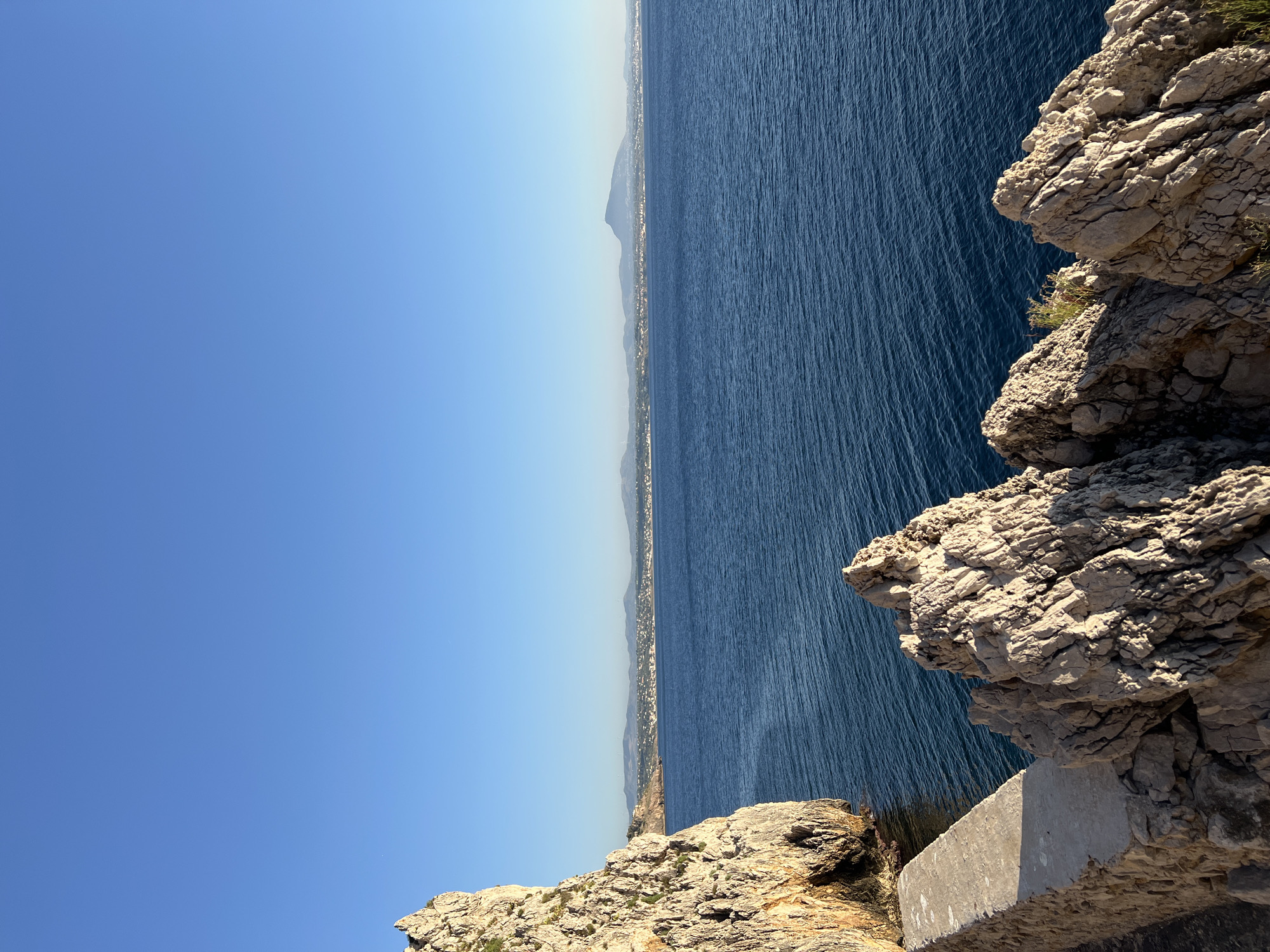 Sunset from the cliffs at Terrasini, Mediterranean stretching out below.