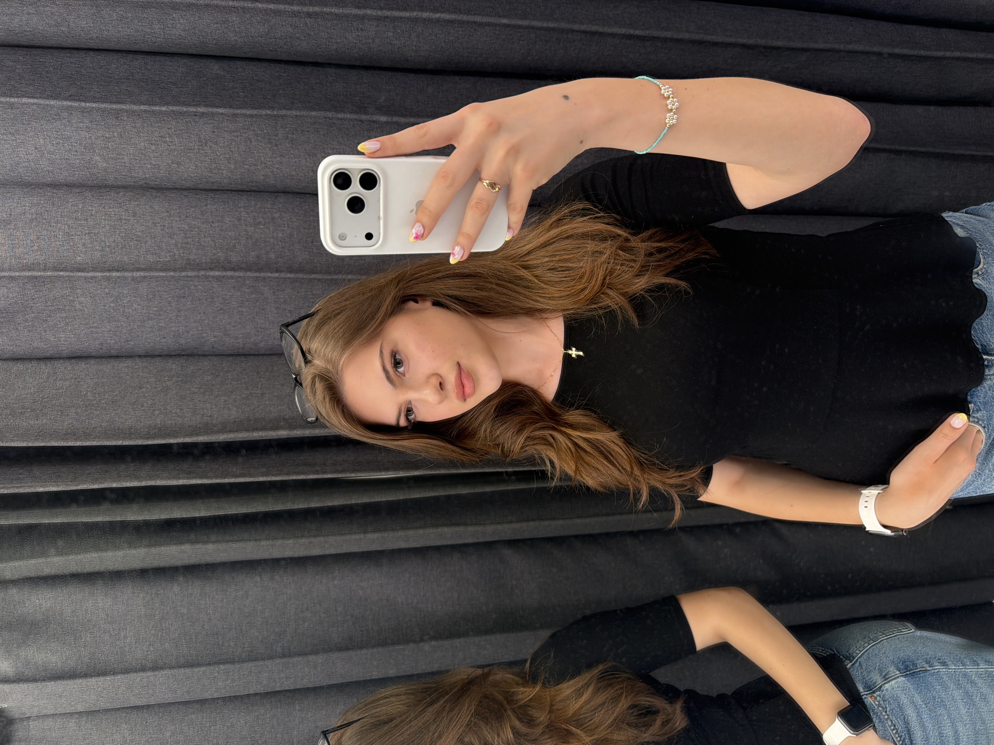Fitting room mirror selfie session in Sofia