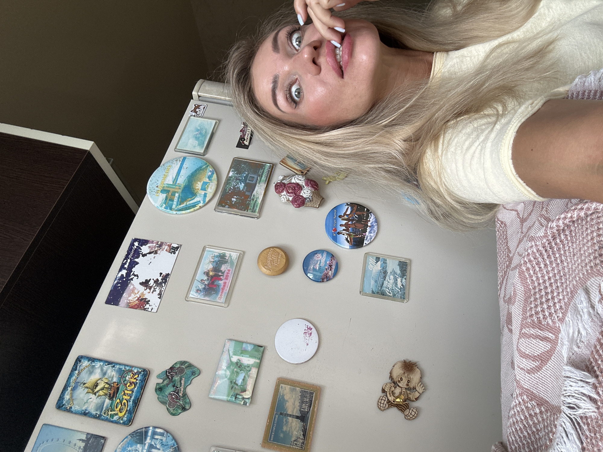 Home selfie session with poodle in Armavir Russia