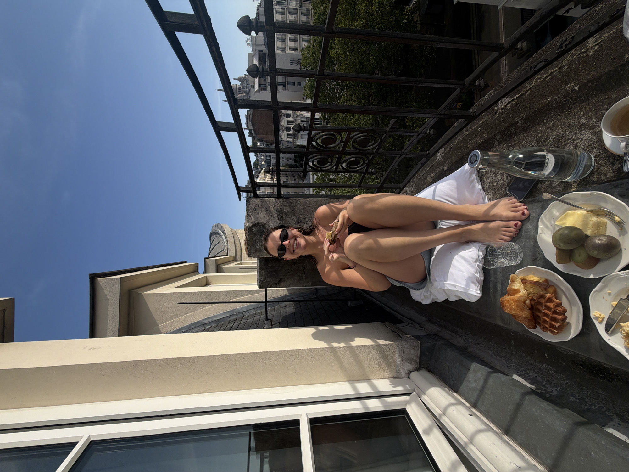Lazy Paris morning: balcony breakfast and rooftop views
