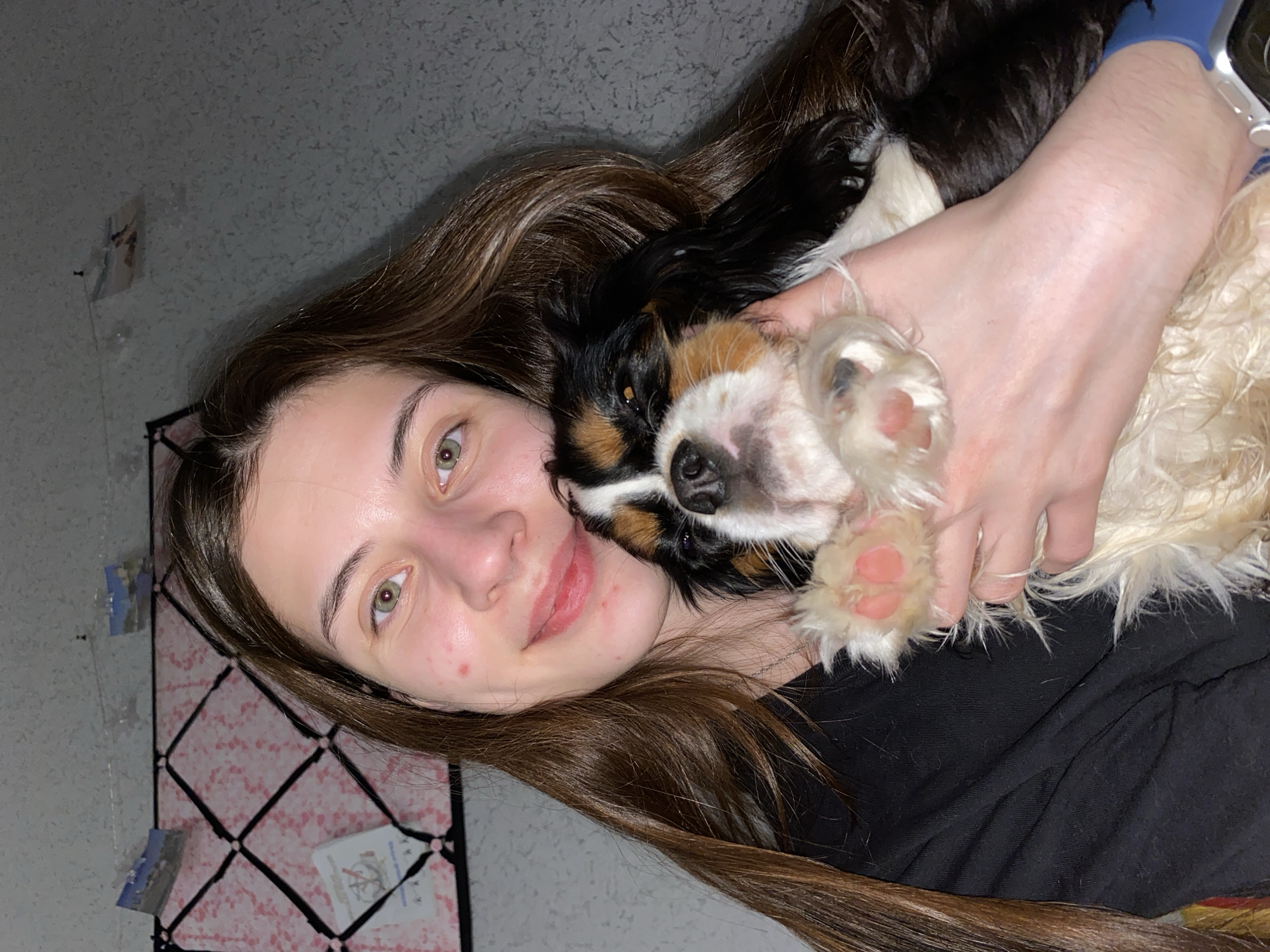 Woman and dog share intimate moments in Votkinsk home