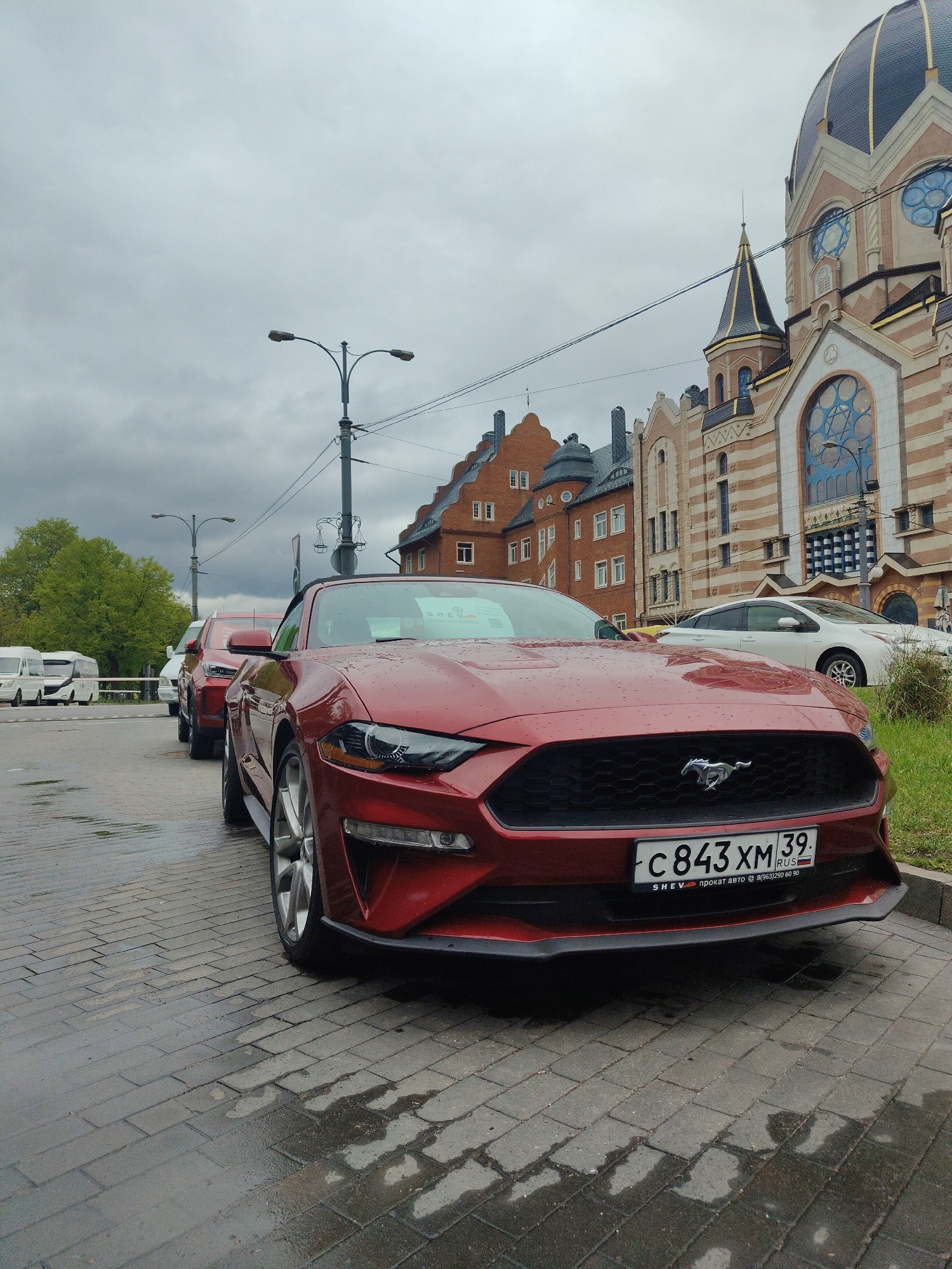Red Mustang, Green Mini Cooper Spotted on Wet Street
