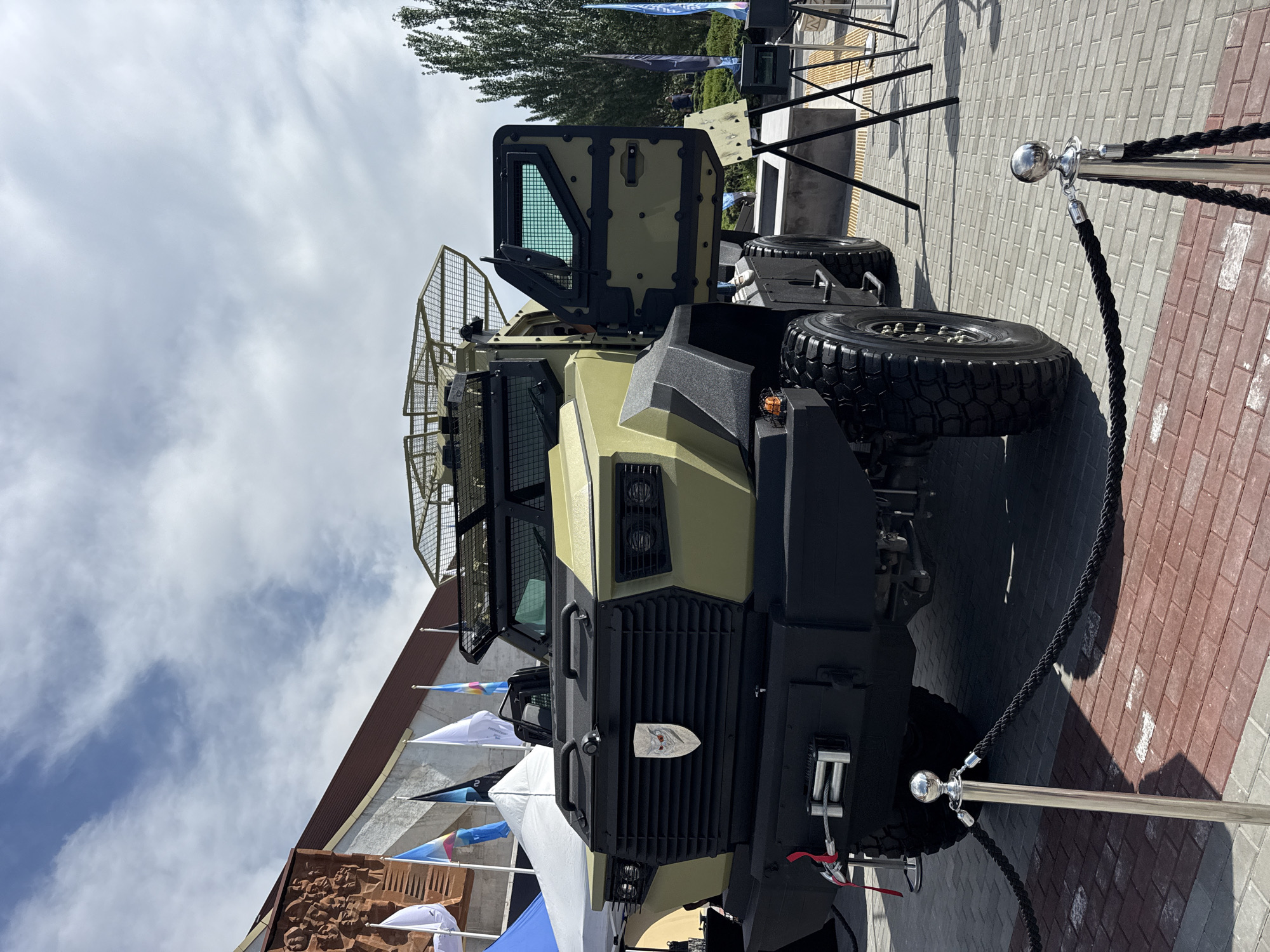 Military vehicle exhibition draws public viewing on sunny afternoon