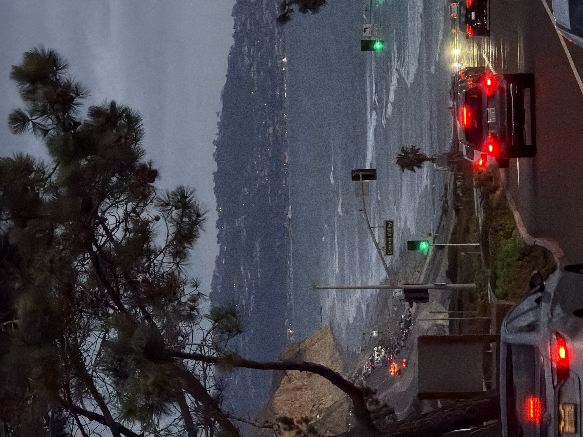 Twilight cityscape photographed from elevated Del Mar vantage point