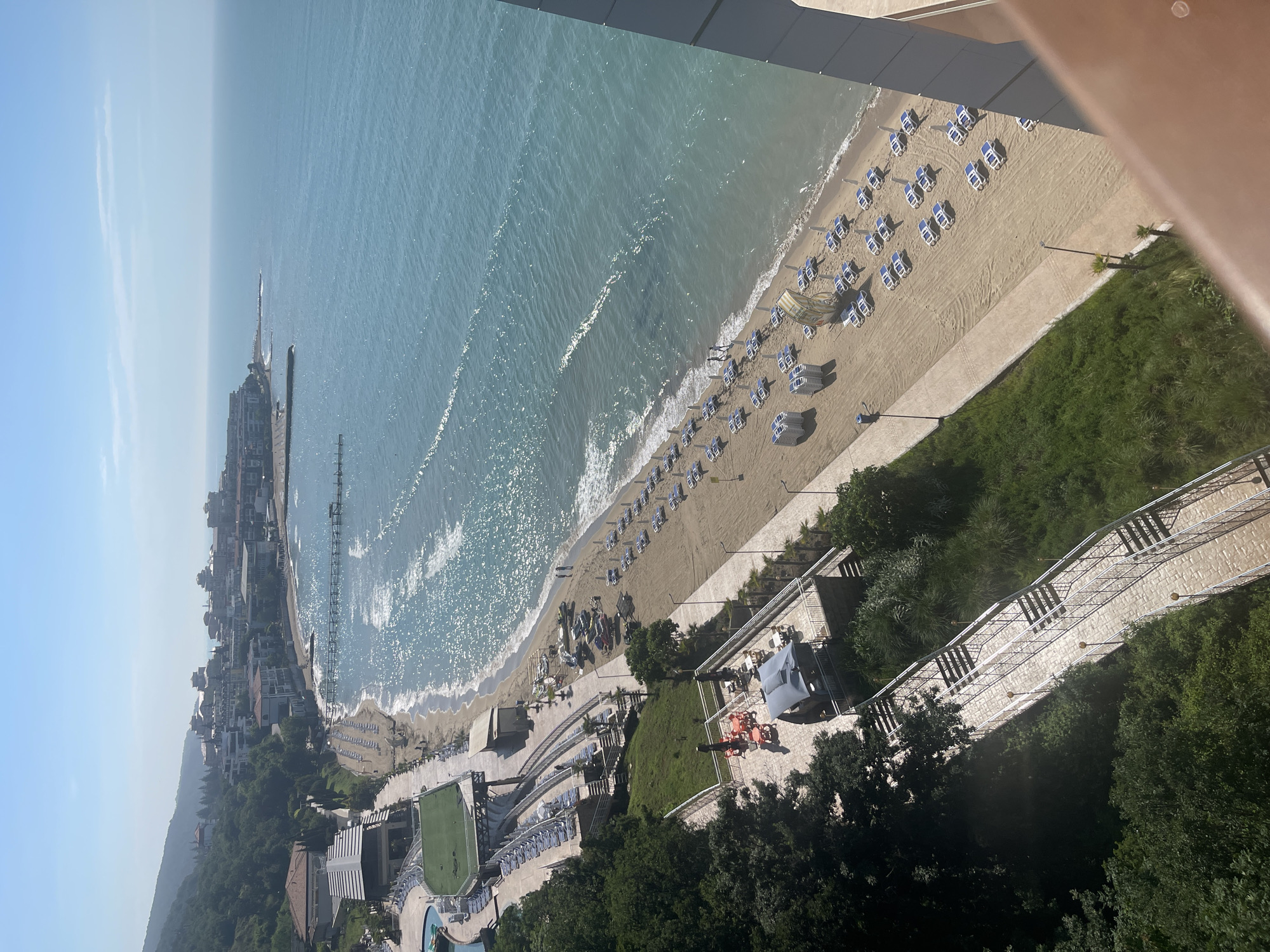 Clear morning view captured of Sveti Vlas resort coastline
