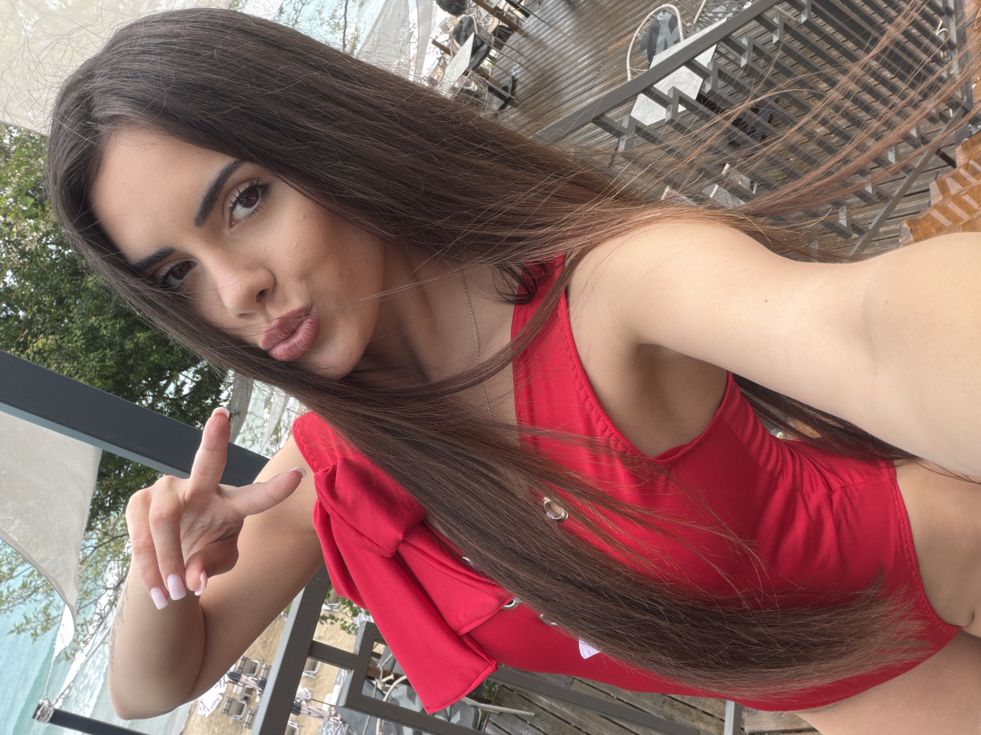 Women take selfies in Sozopol, Bulgaria