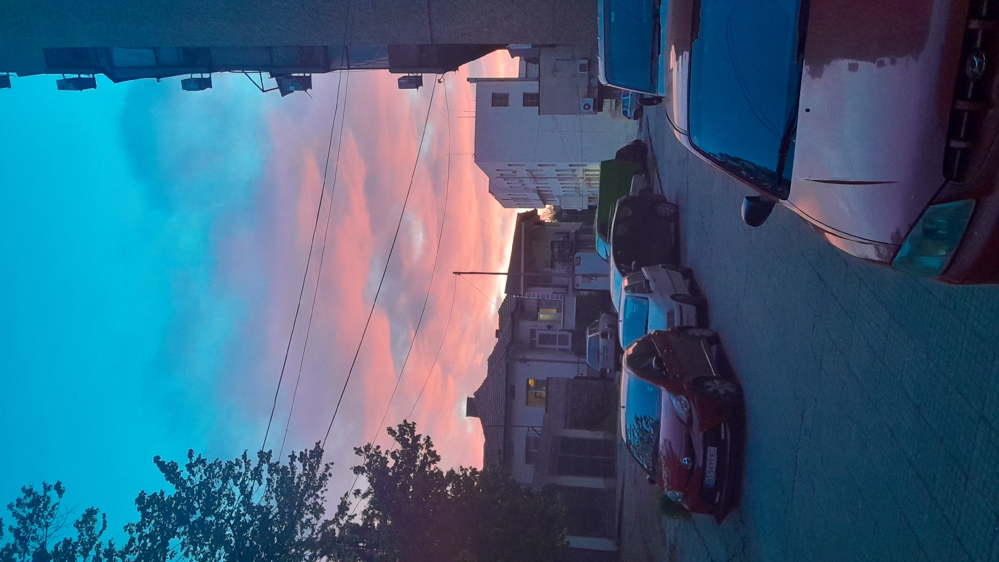 Twilight captured over Svishtov, Bulgaria street scene