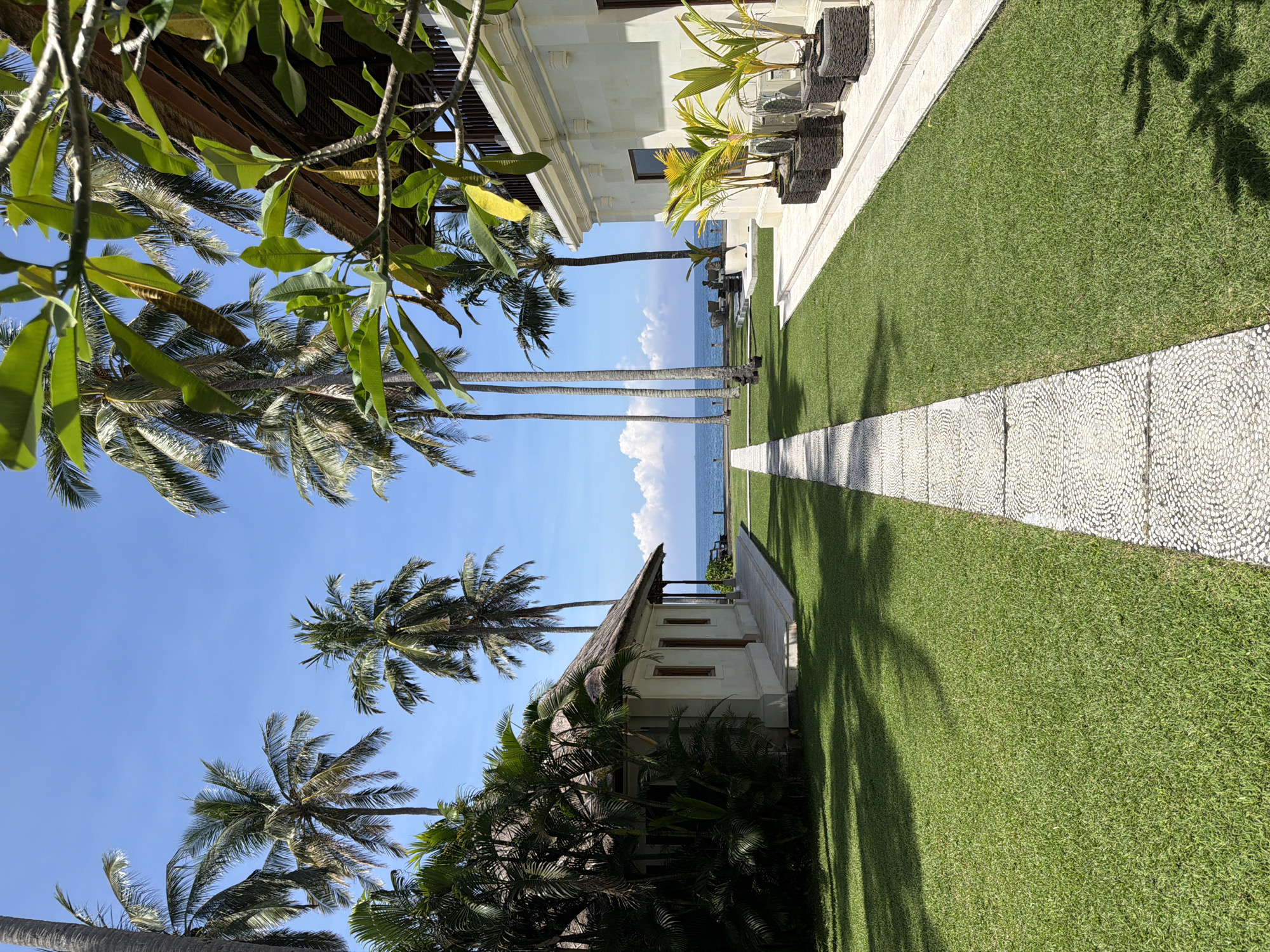 Early morning views of tropical resort in Karangasem, Indonesia