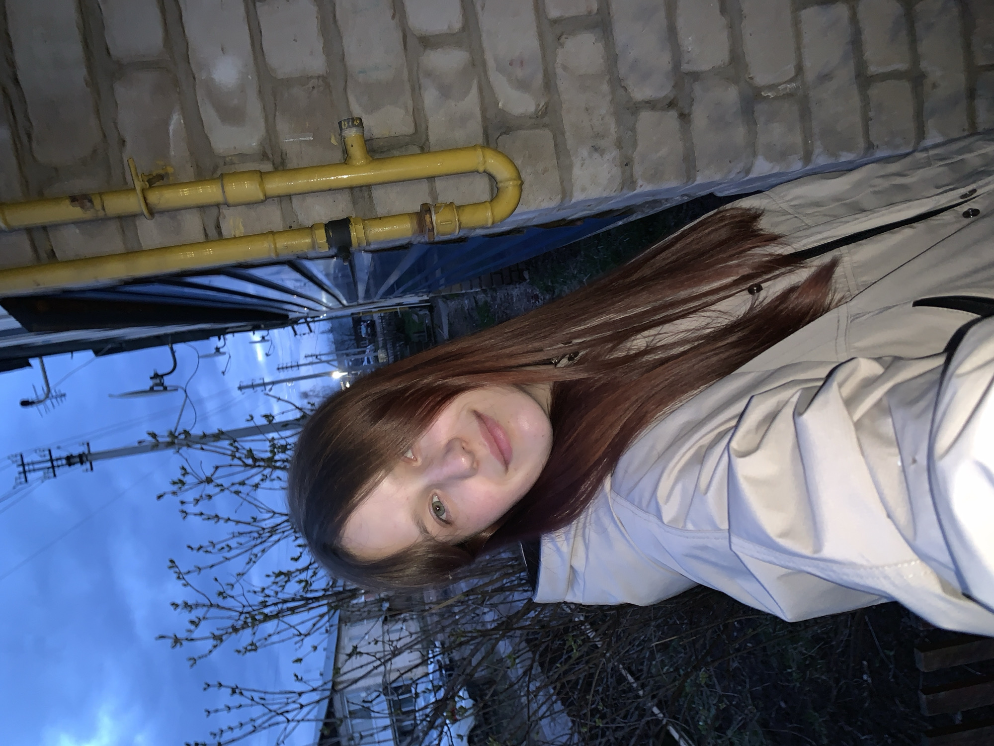 Young woman photographed in casual portraits around Фоки, Russia