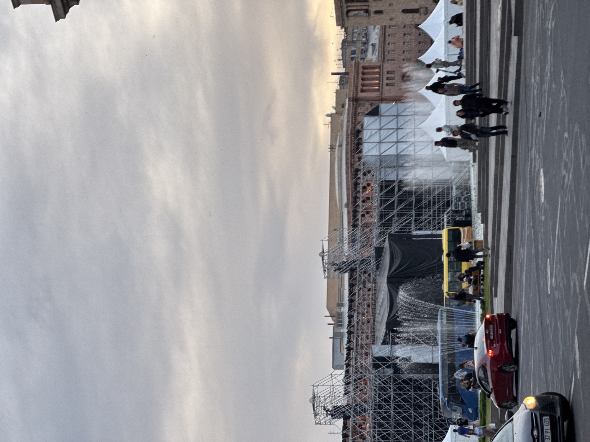 Stage construction underway at Yerevan's Republic Square