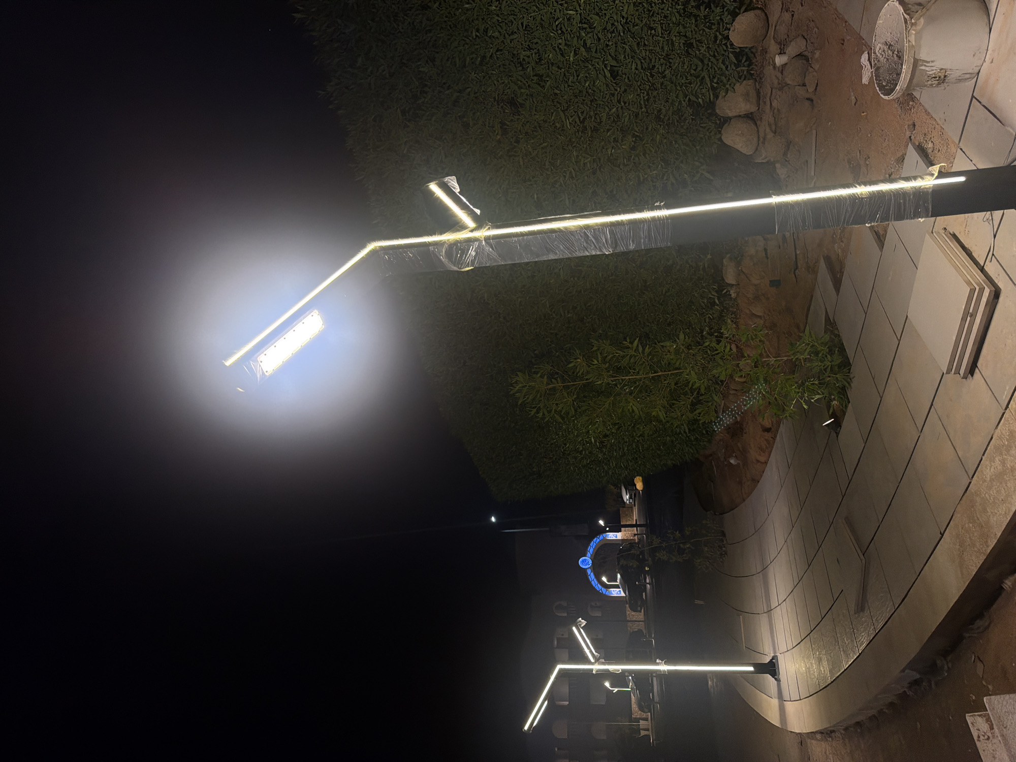 Modern LED pathway lighting after dark in Sharm El Sheikh