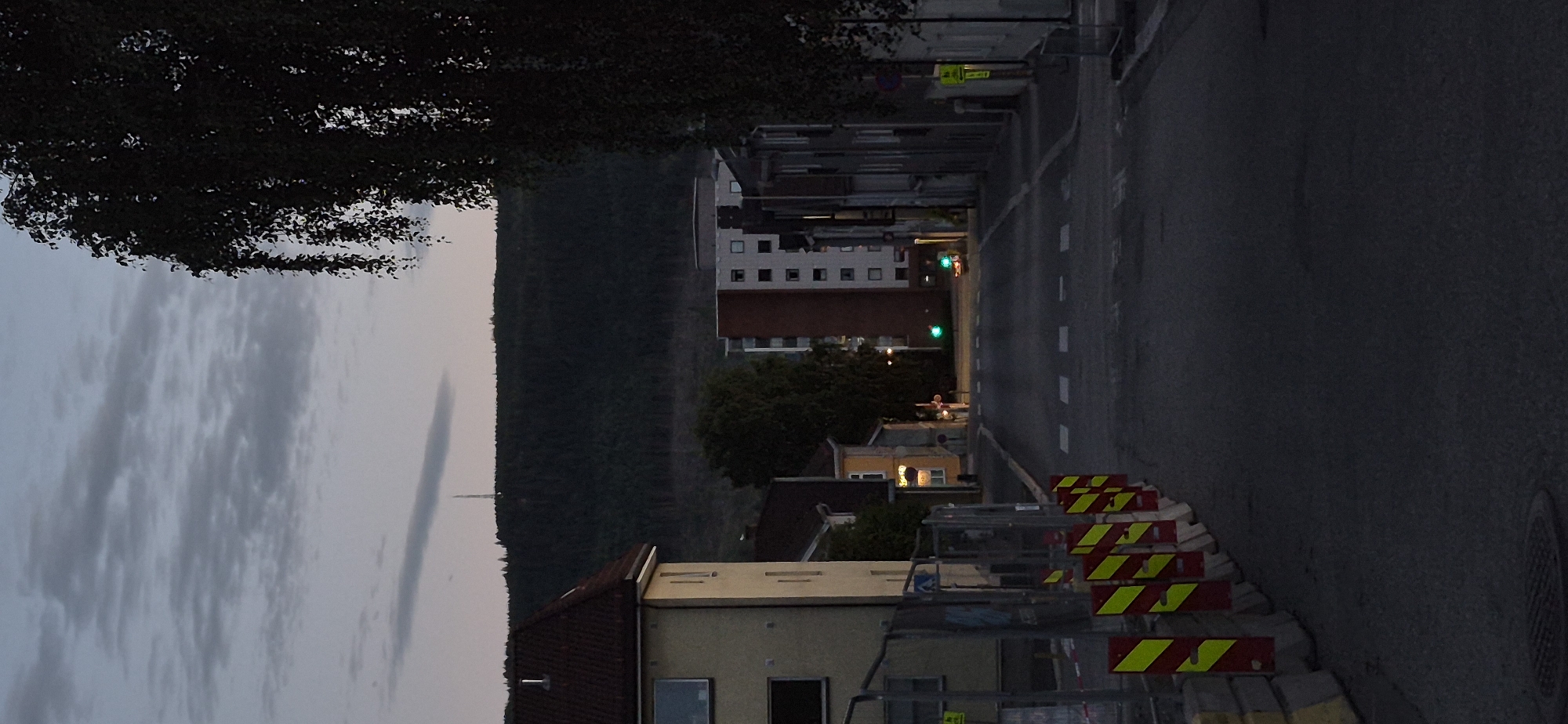Construction and quiet streets in Lillehammer on a June evening
