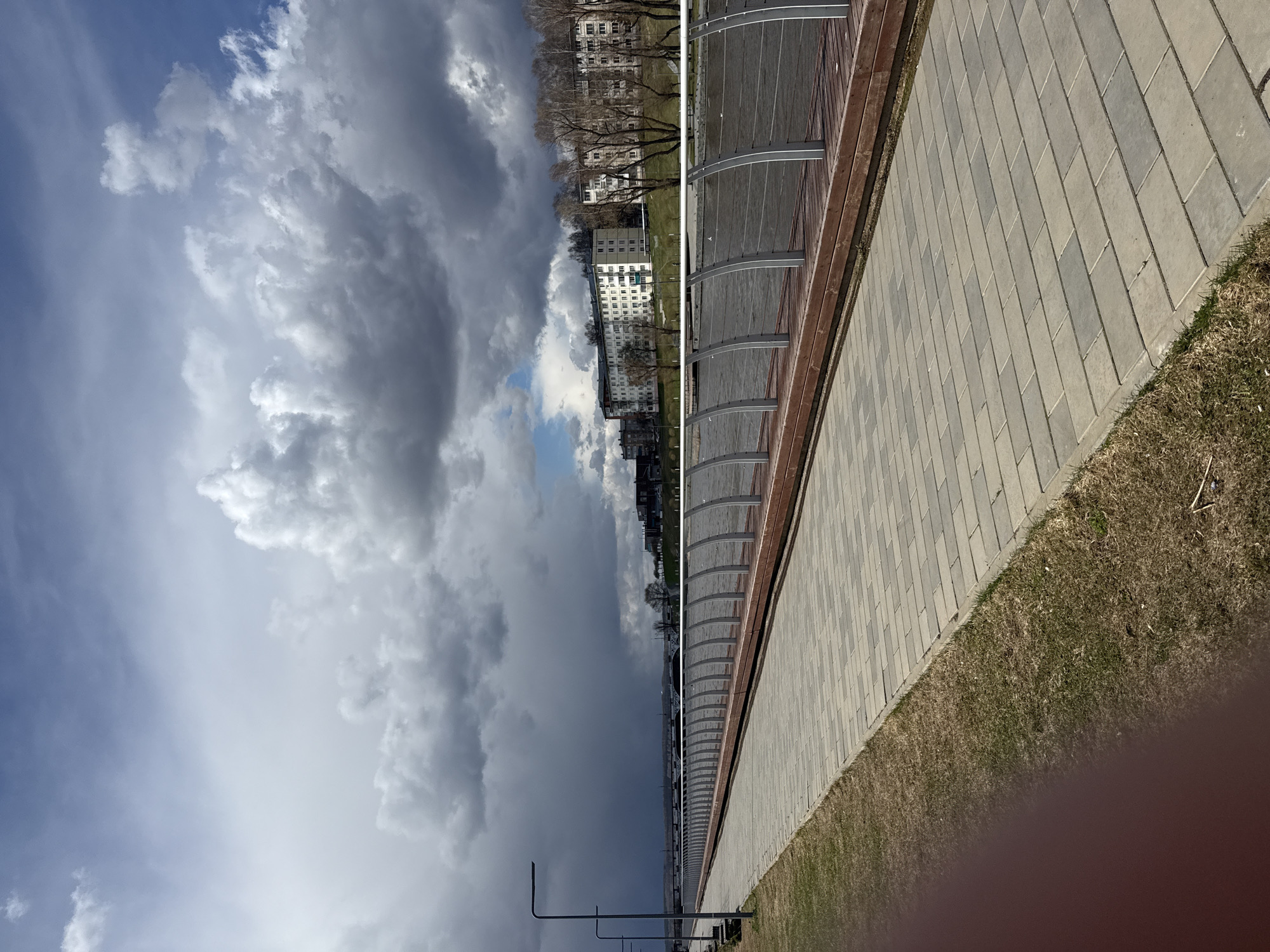 Morning waterfront walk documented in Votkinsk, Russia