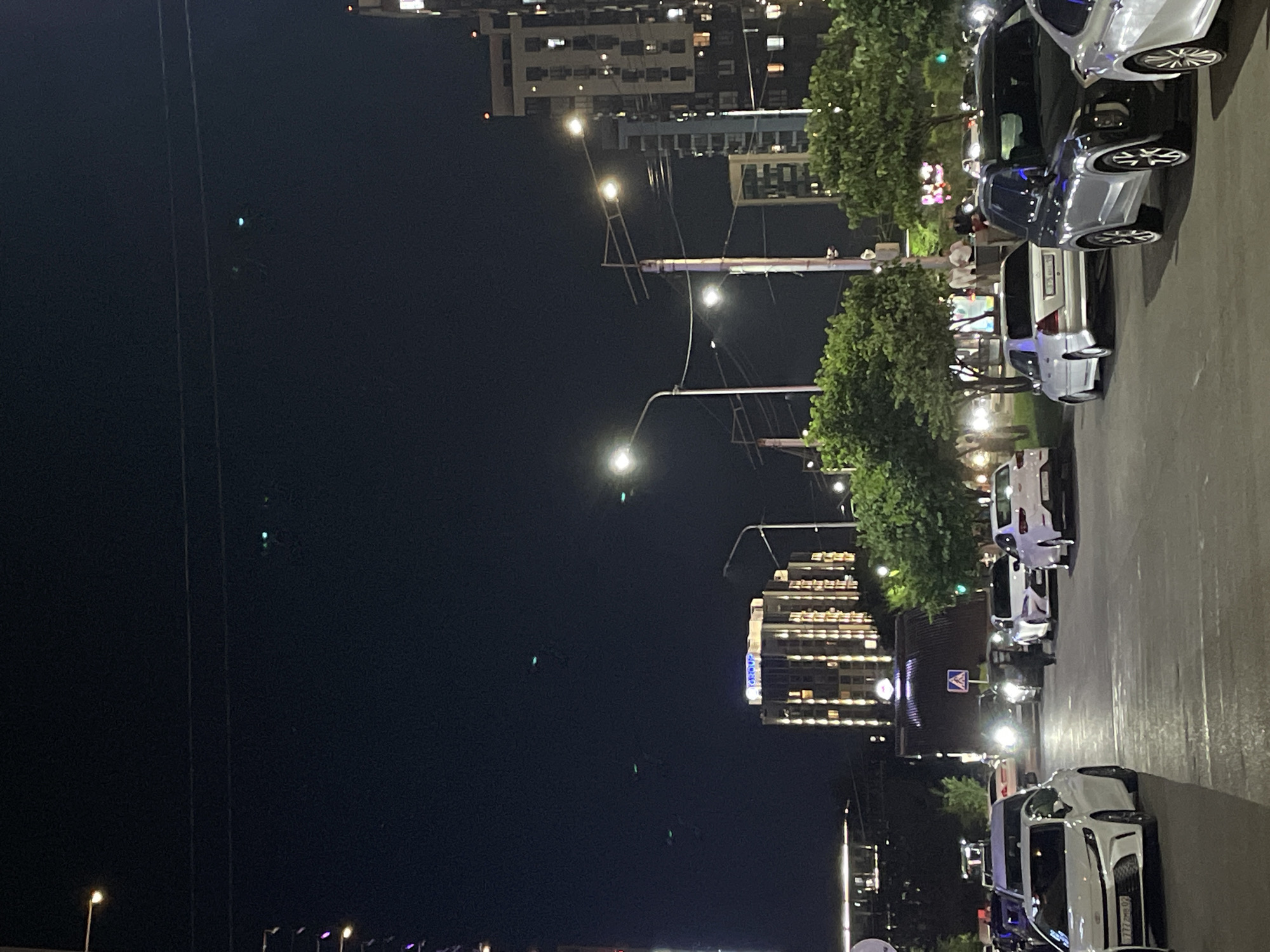 Almaty at night: busy streets, glowing towers, and city traffic