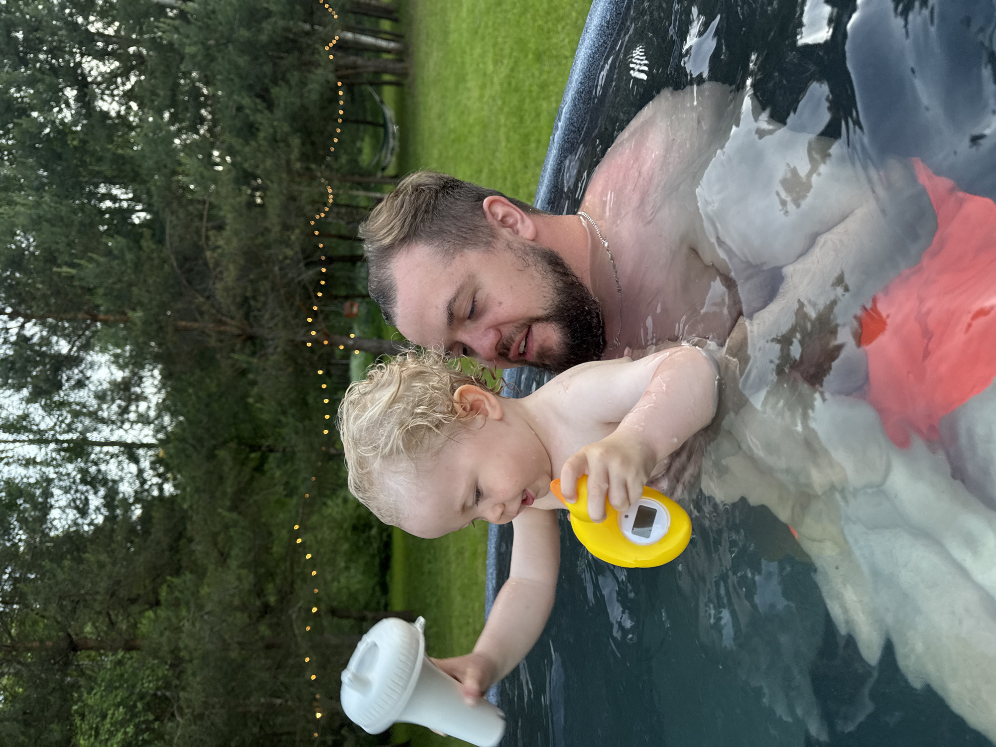 Family enjoys pool, grilling at Russian countryside home