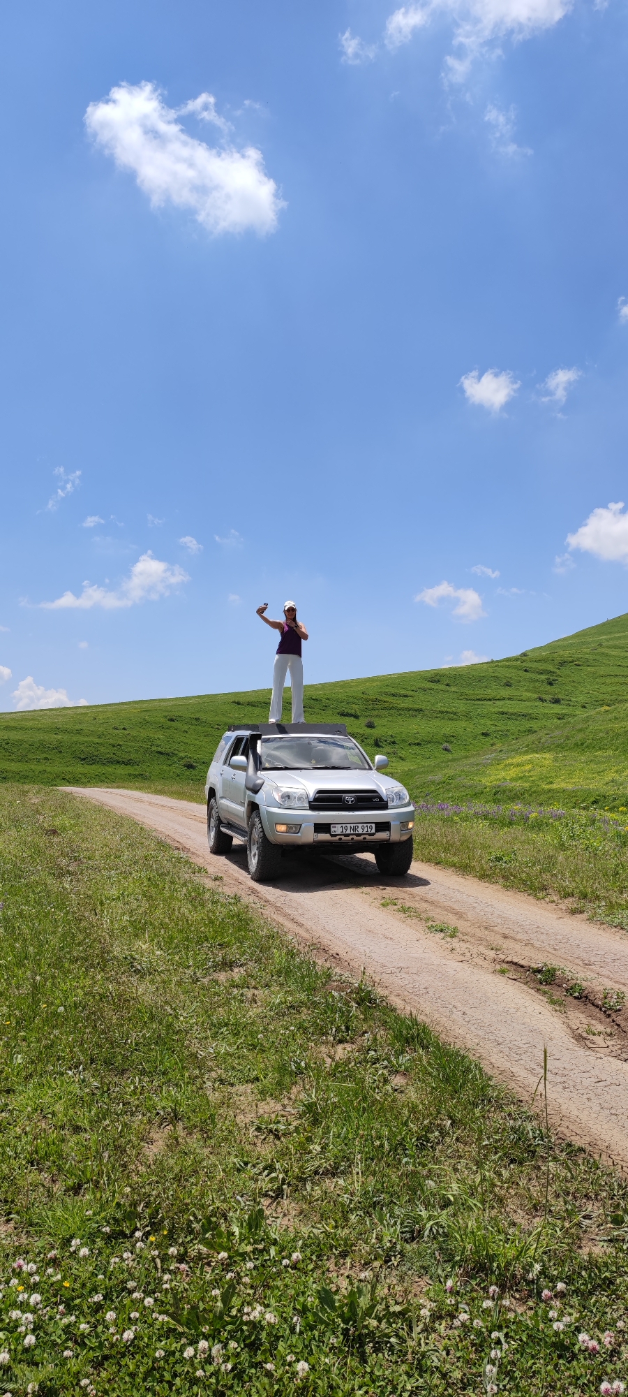 Exploring dramatic layered cliff formations near Fantan, Armenia
