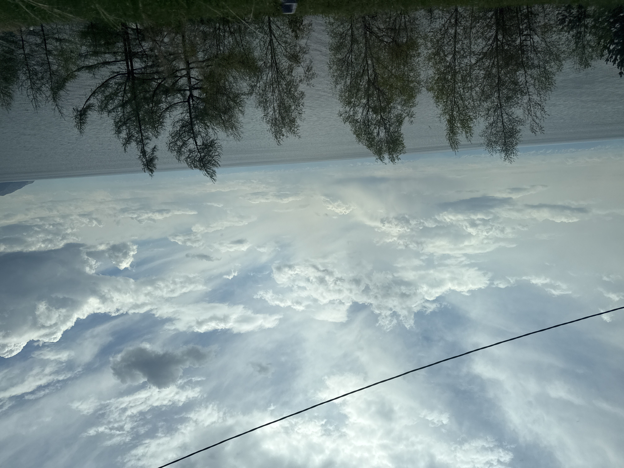 Cloudy morning skies observed over Lake Baikal in Listvyanka
