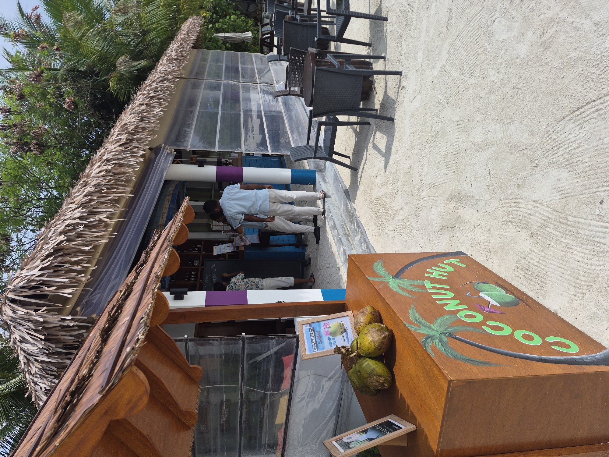 Tourist documents morning scenes across Huraa island, Maldives