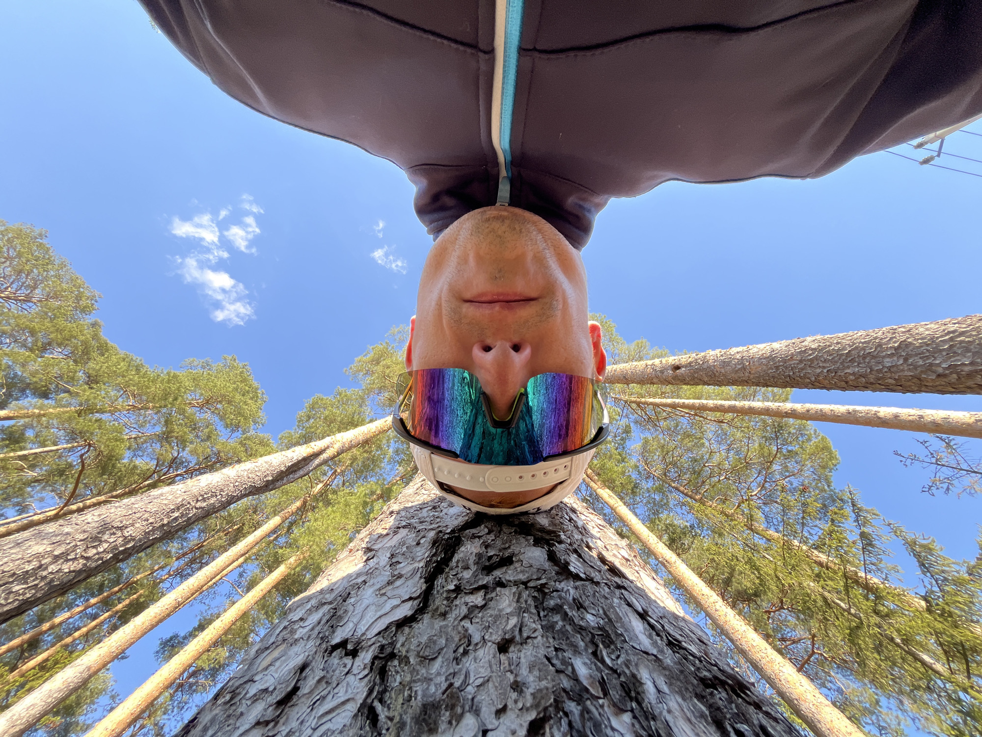 Acrobatic fitness session documented in Chaikovsky forest area