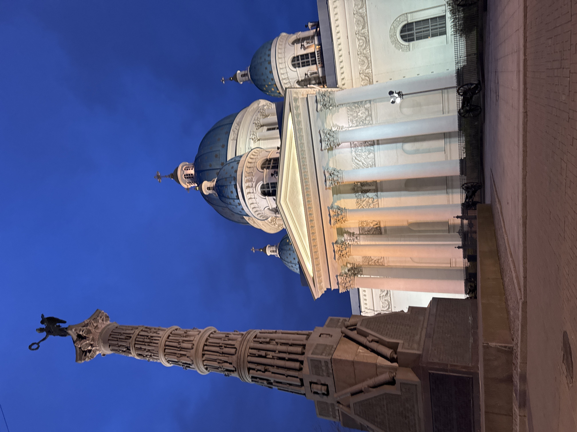 Kazan Cathedral photographed at twilight in Saint Petersburg