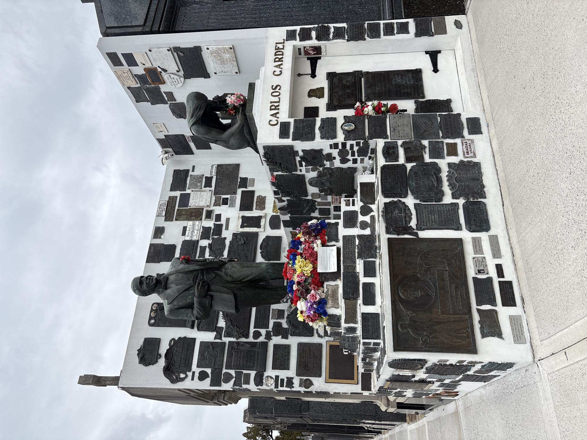 Young woman visits historic tombs at Recoleta Cemetery