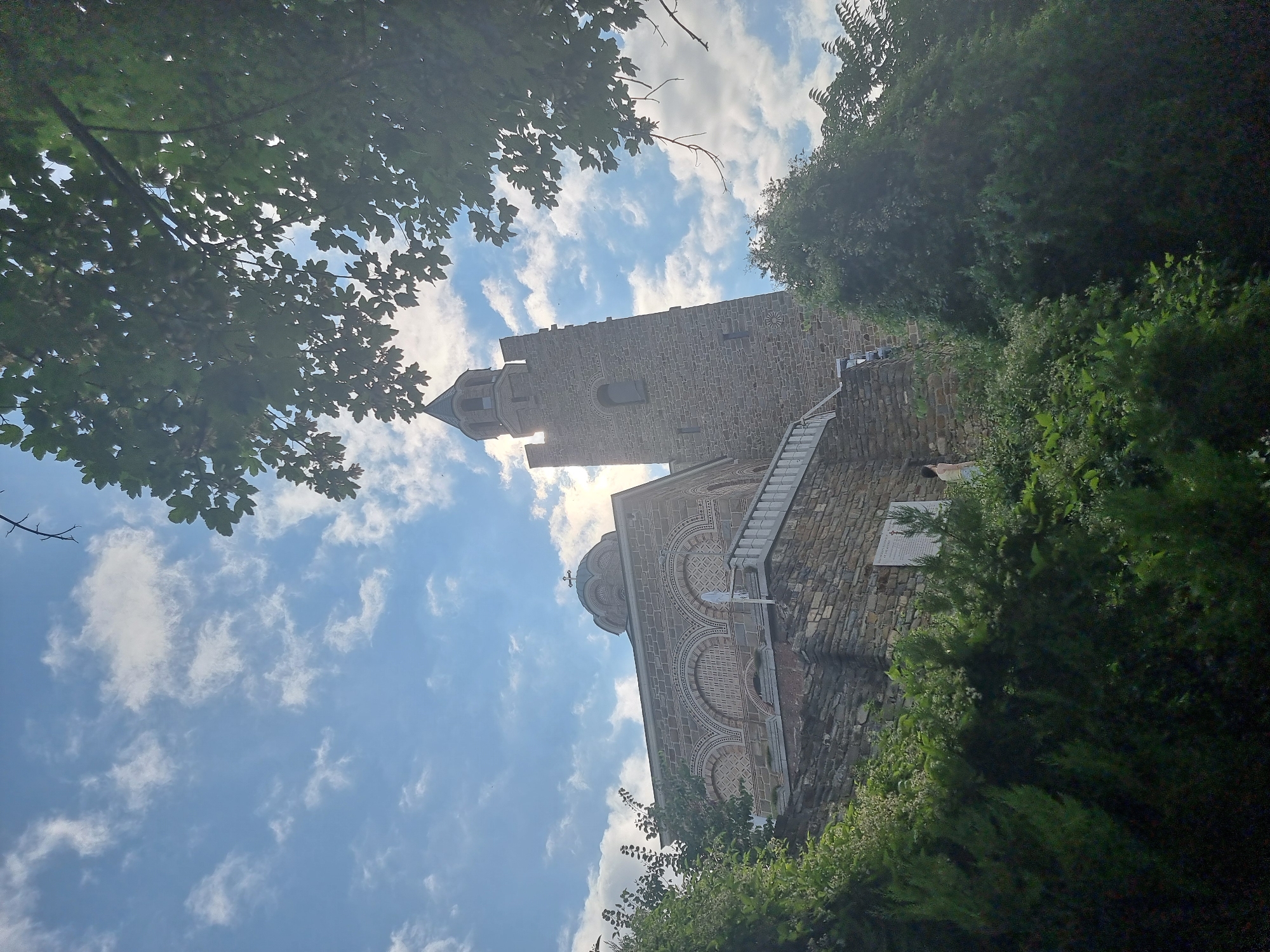 Tsarevets Fortress church and bell tower on a summer morning