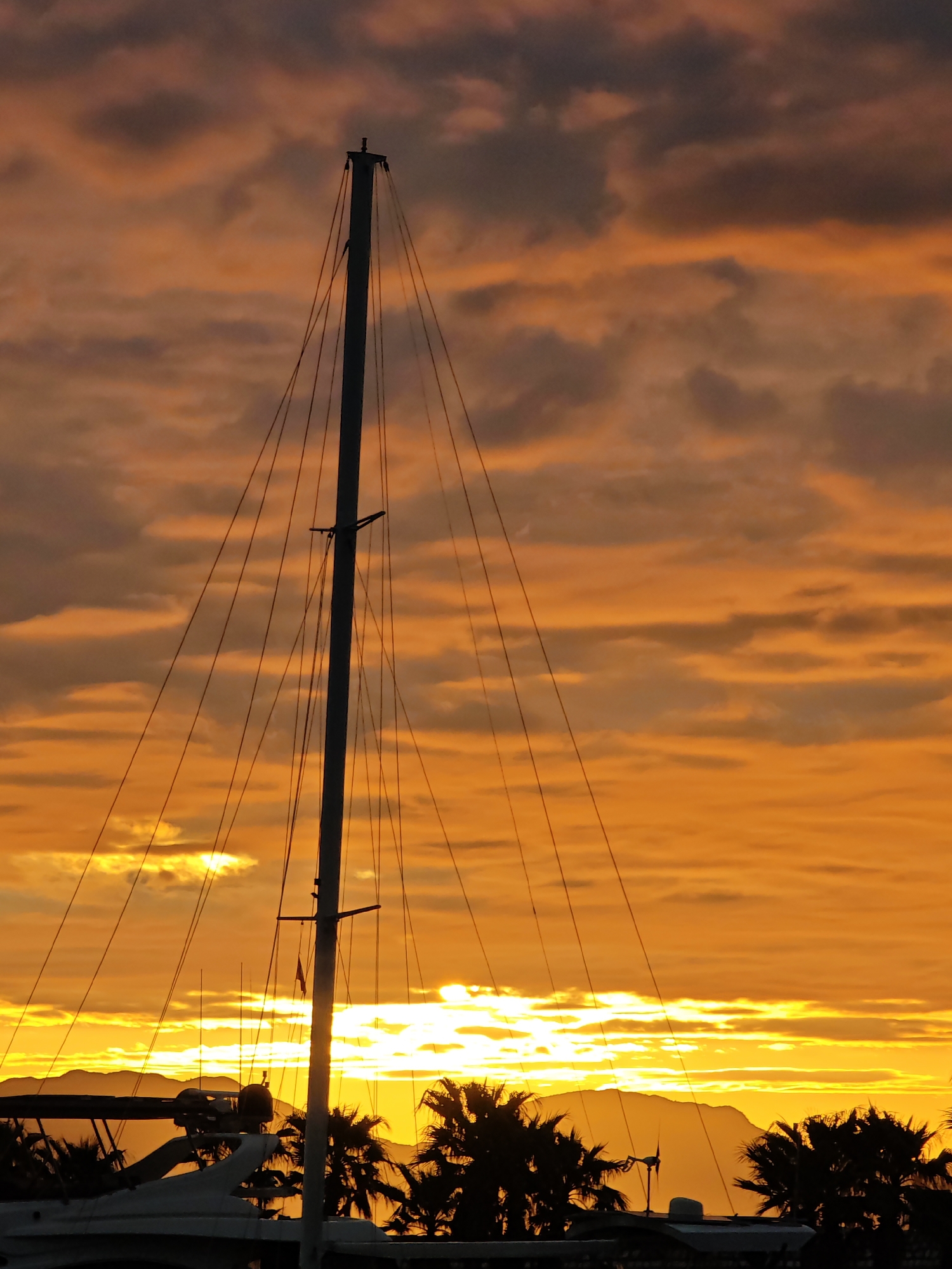 Sunset captured at marina in Finike, Turkey