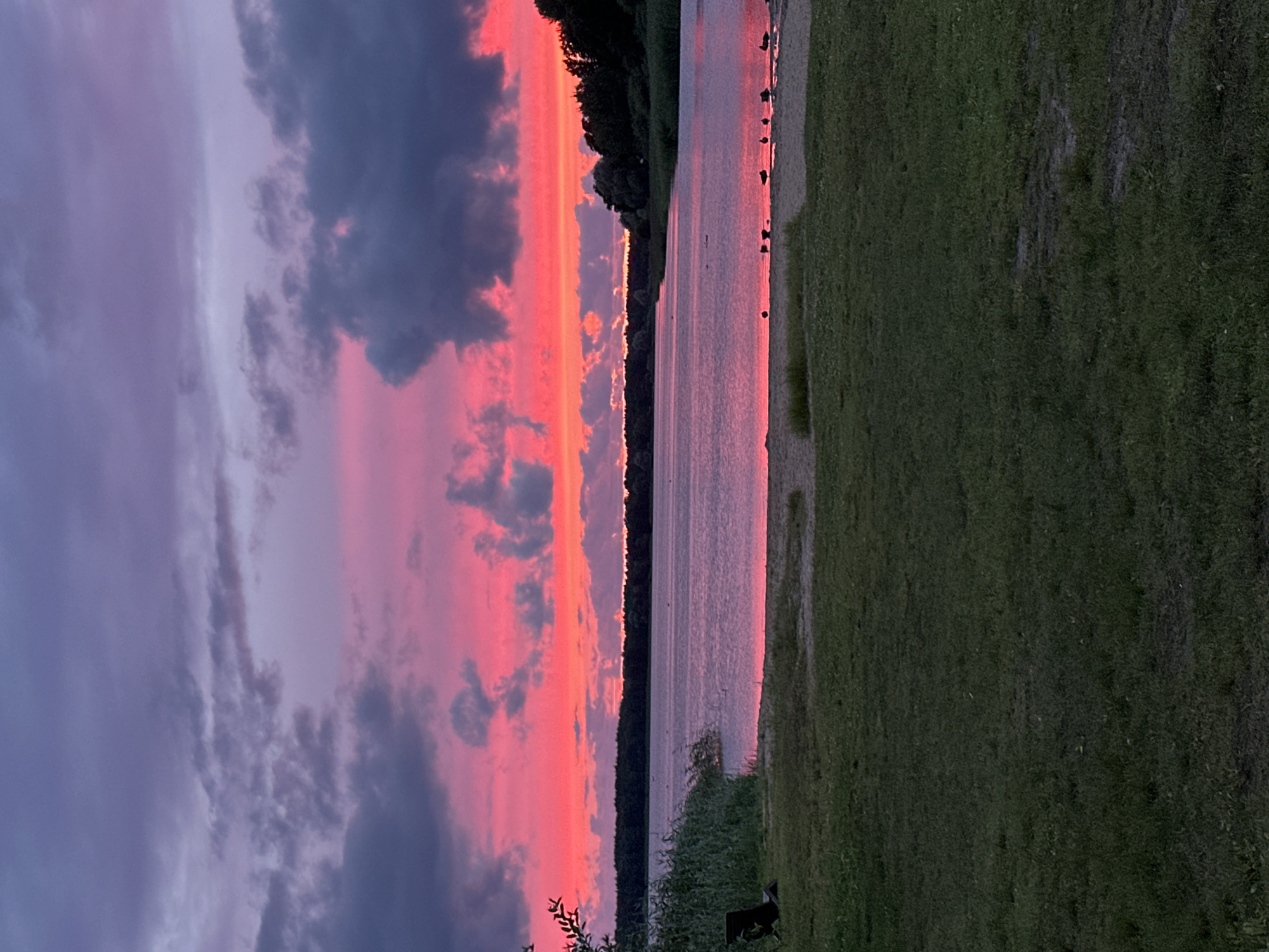 Vivid summer sunset over a Tallinn waterway