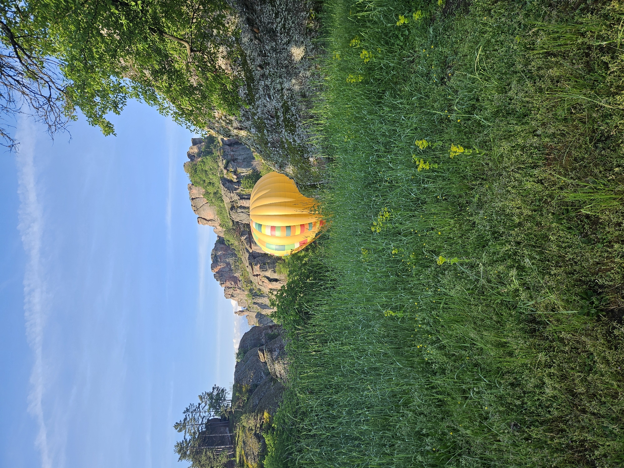 Hot air balloon spotted near Belogradchik rock formations