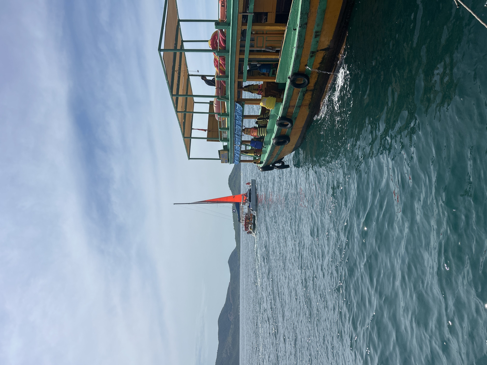 Tour boats out on the water near Hon Mun Island, Nha Trang