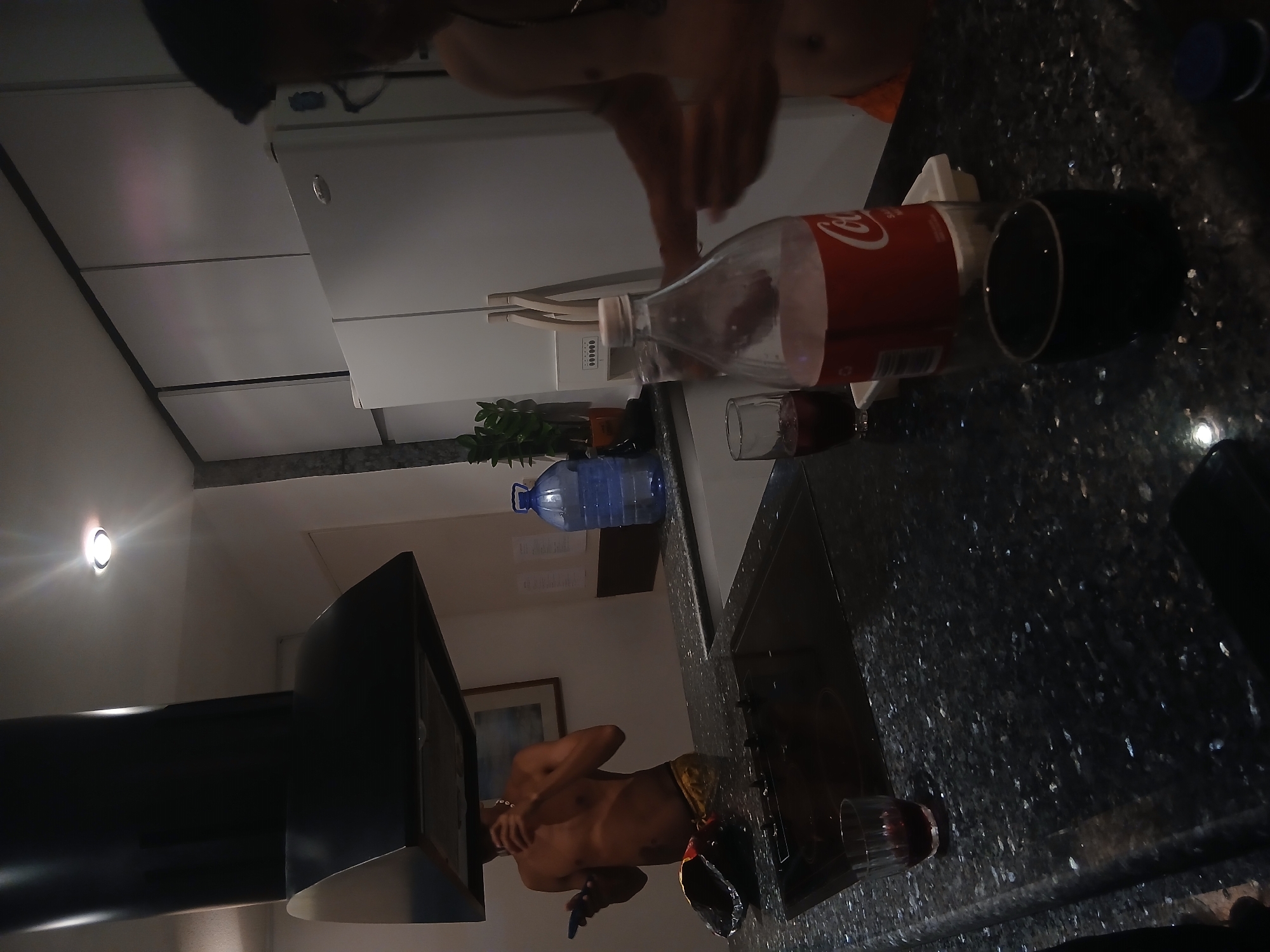 Late night kitchen scene documented in Porlamar, Venezuela
