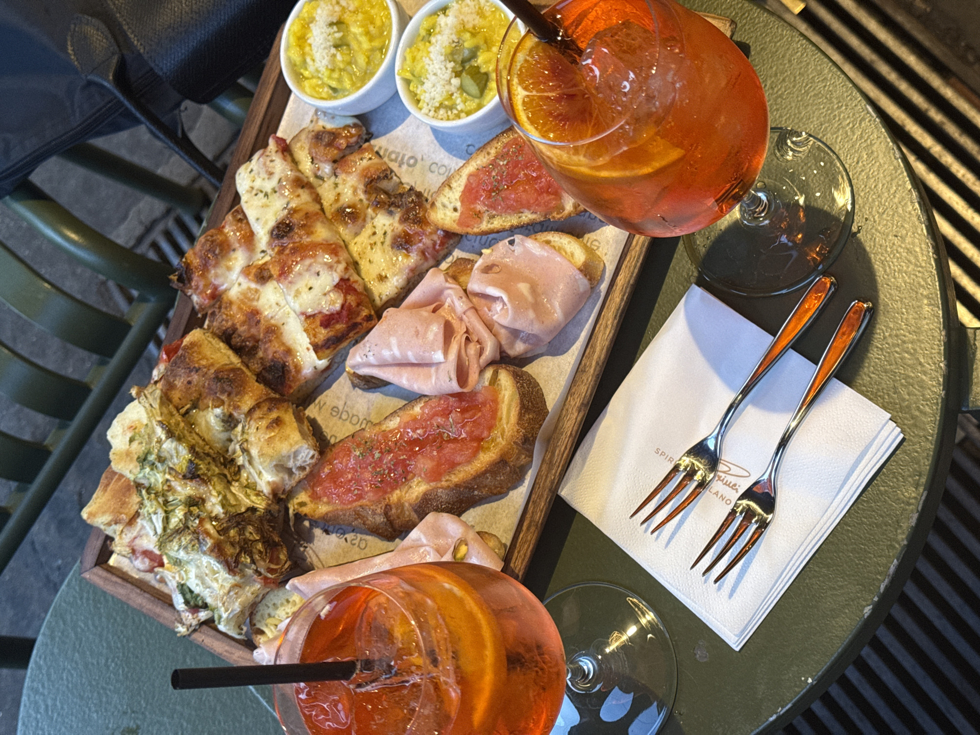 Evening social outing documented across Milan locations