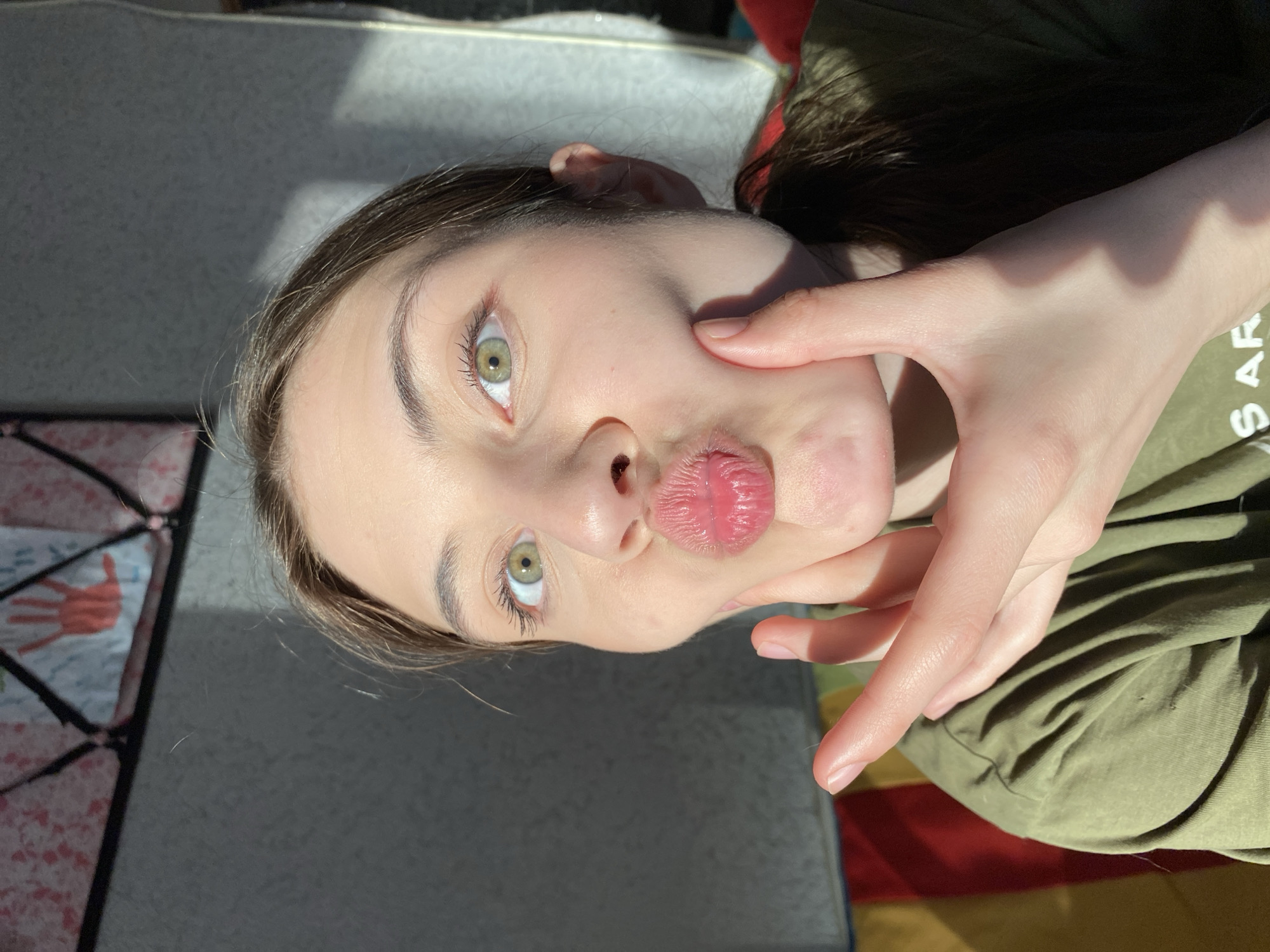 Woman documents spring day with selfies and nature photography