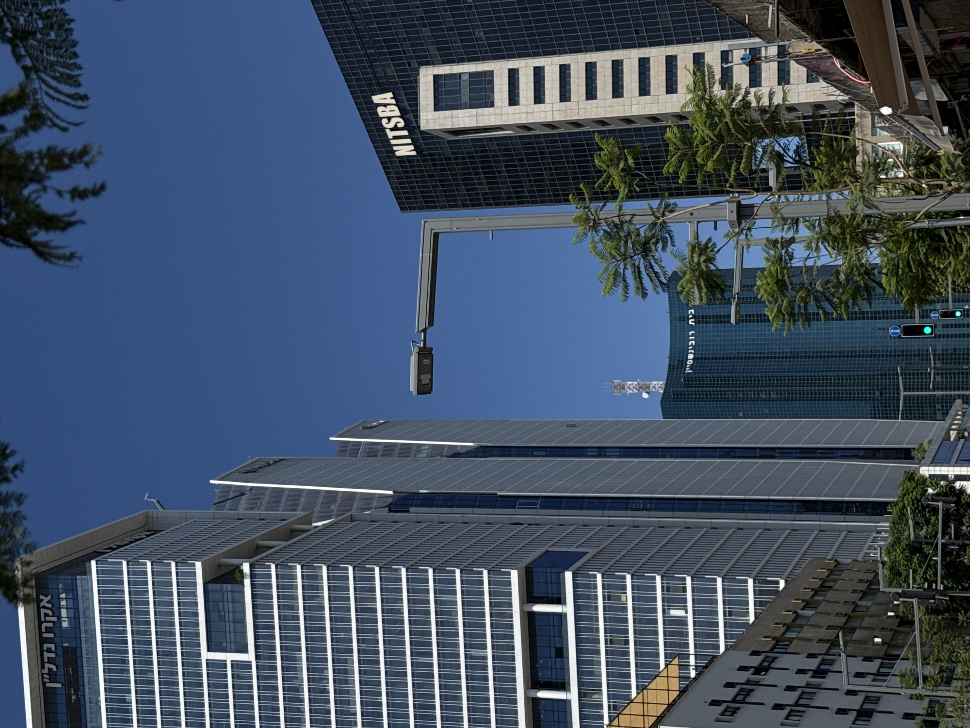 Tel Aviv's modern skyline on a clear summer morning