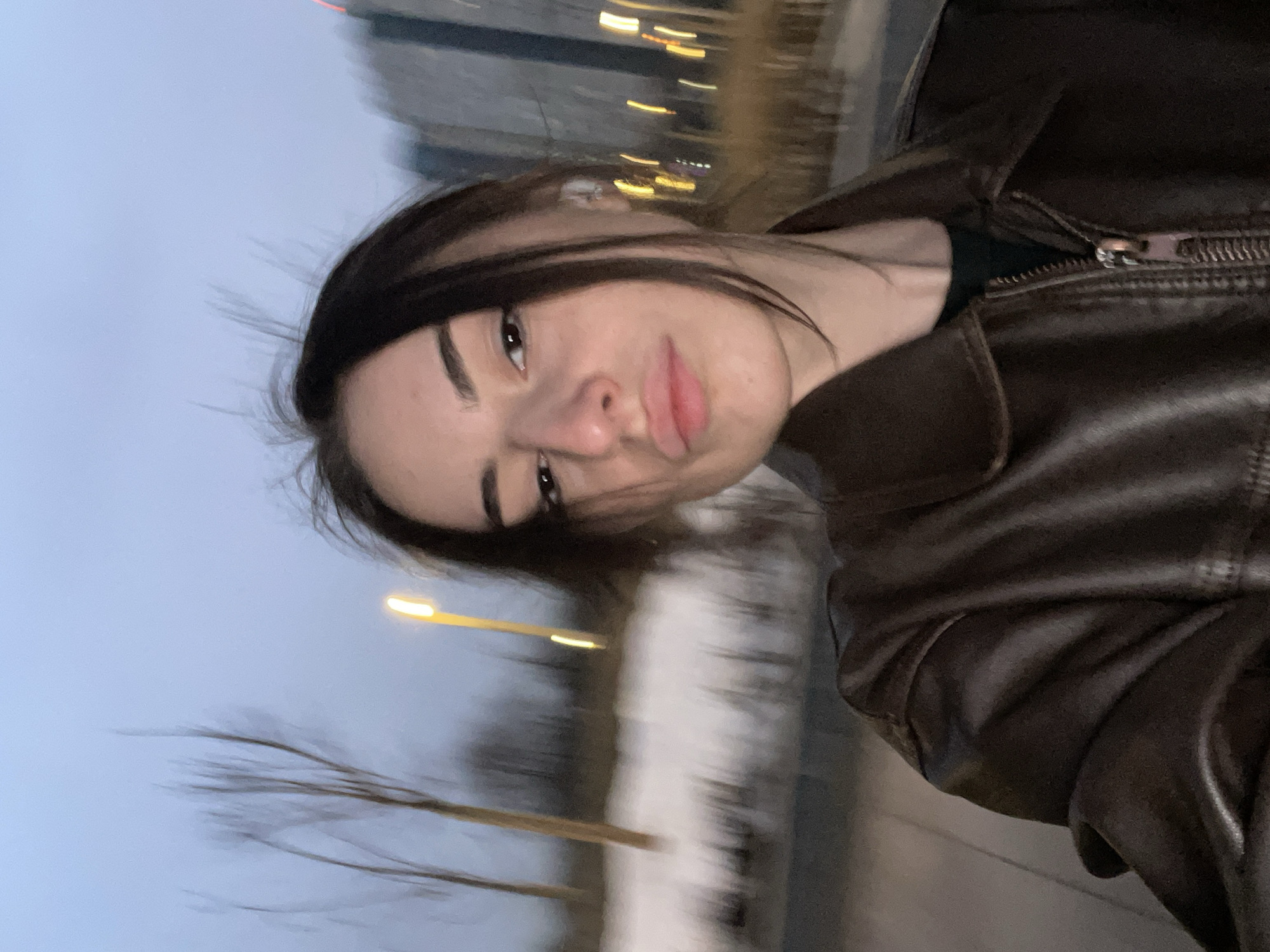 Young Woman Takes Evening Selfies on Swing in Moscow Park