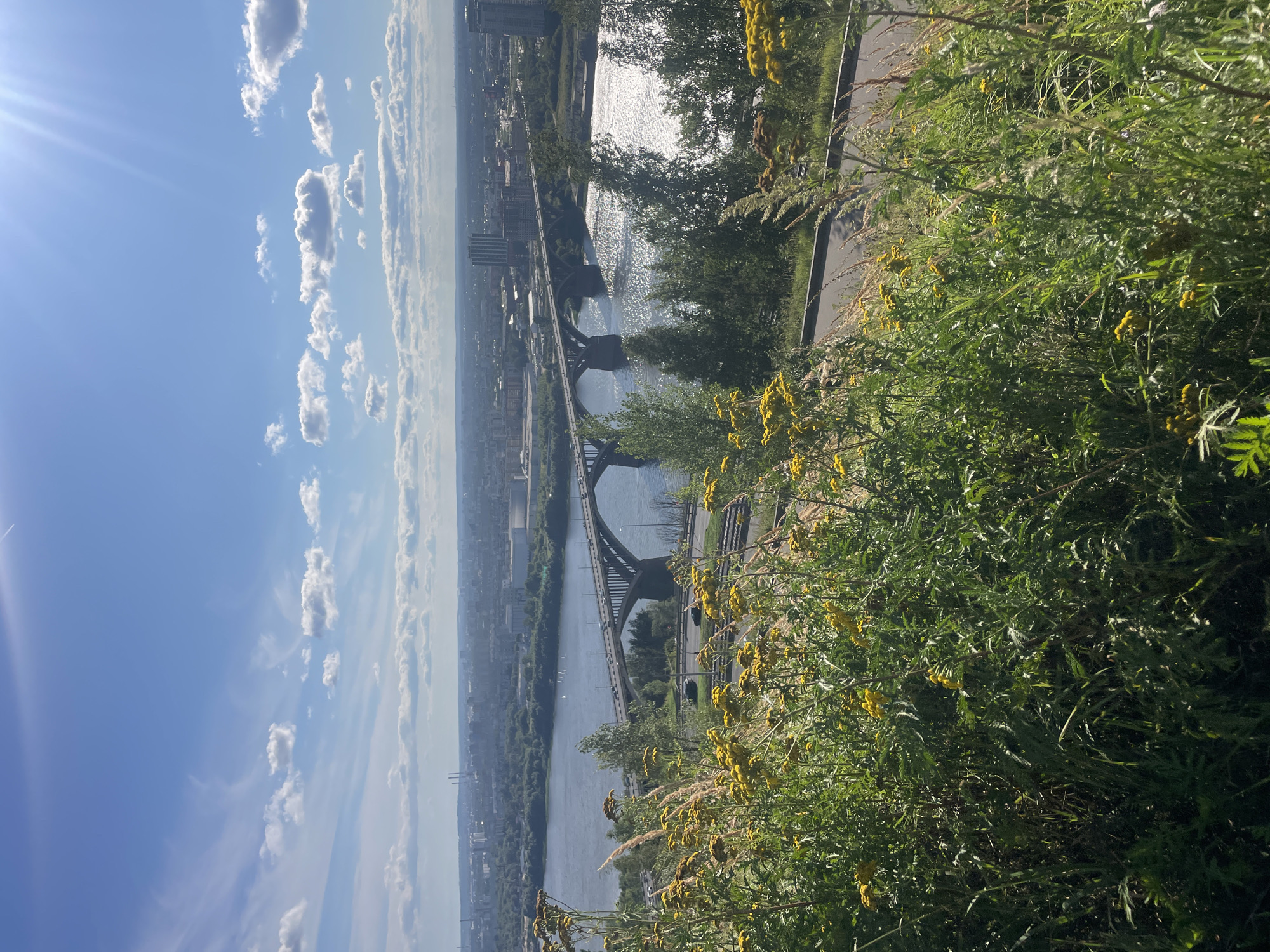 Panoramic views of Nizhny Novgorod skyline and the Volga River