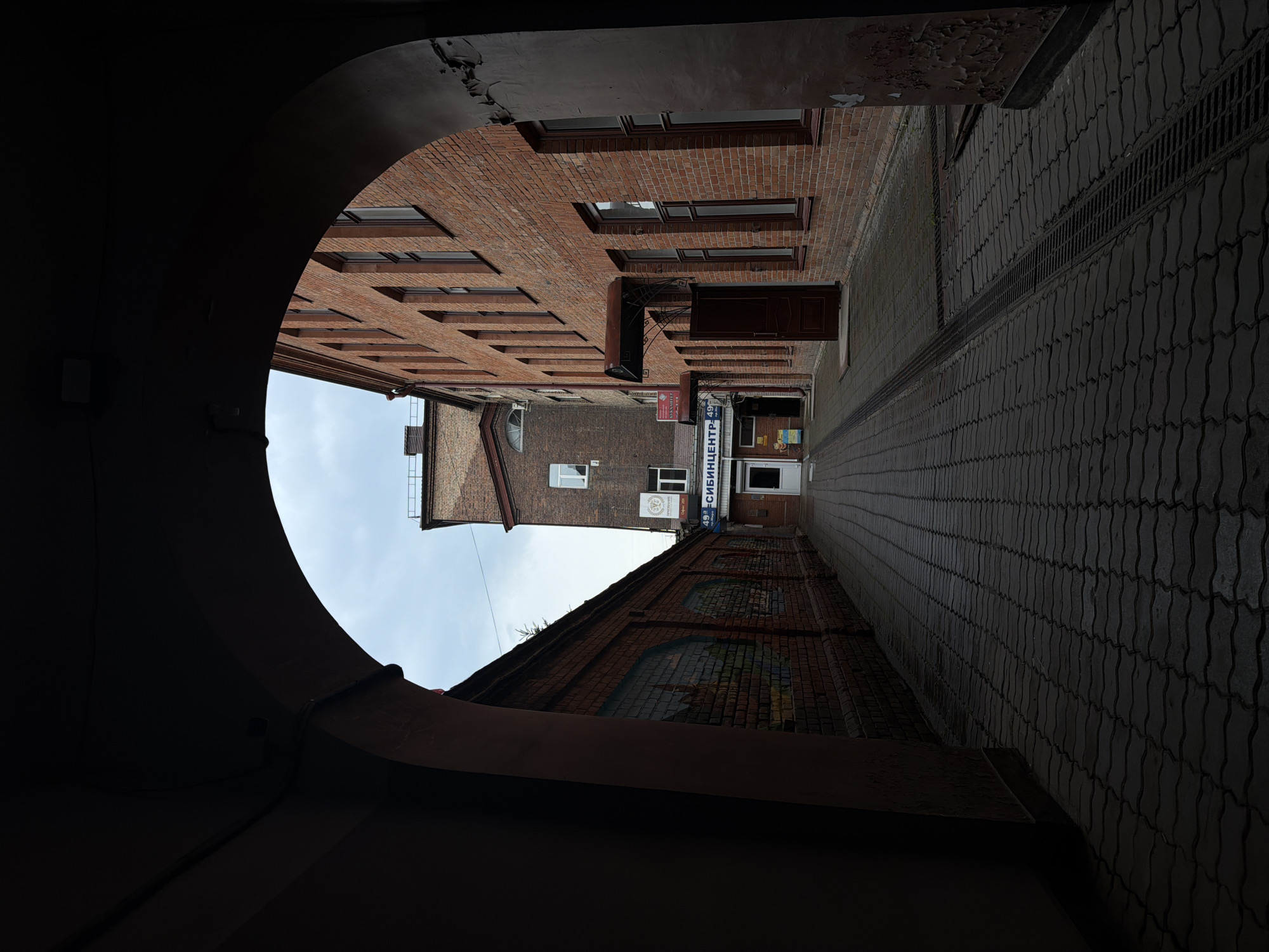Morning meal and architecture documented in Krasnoyarsk