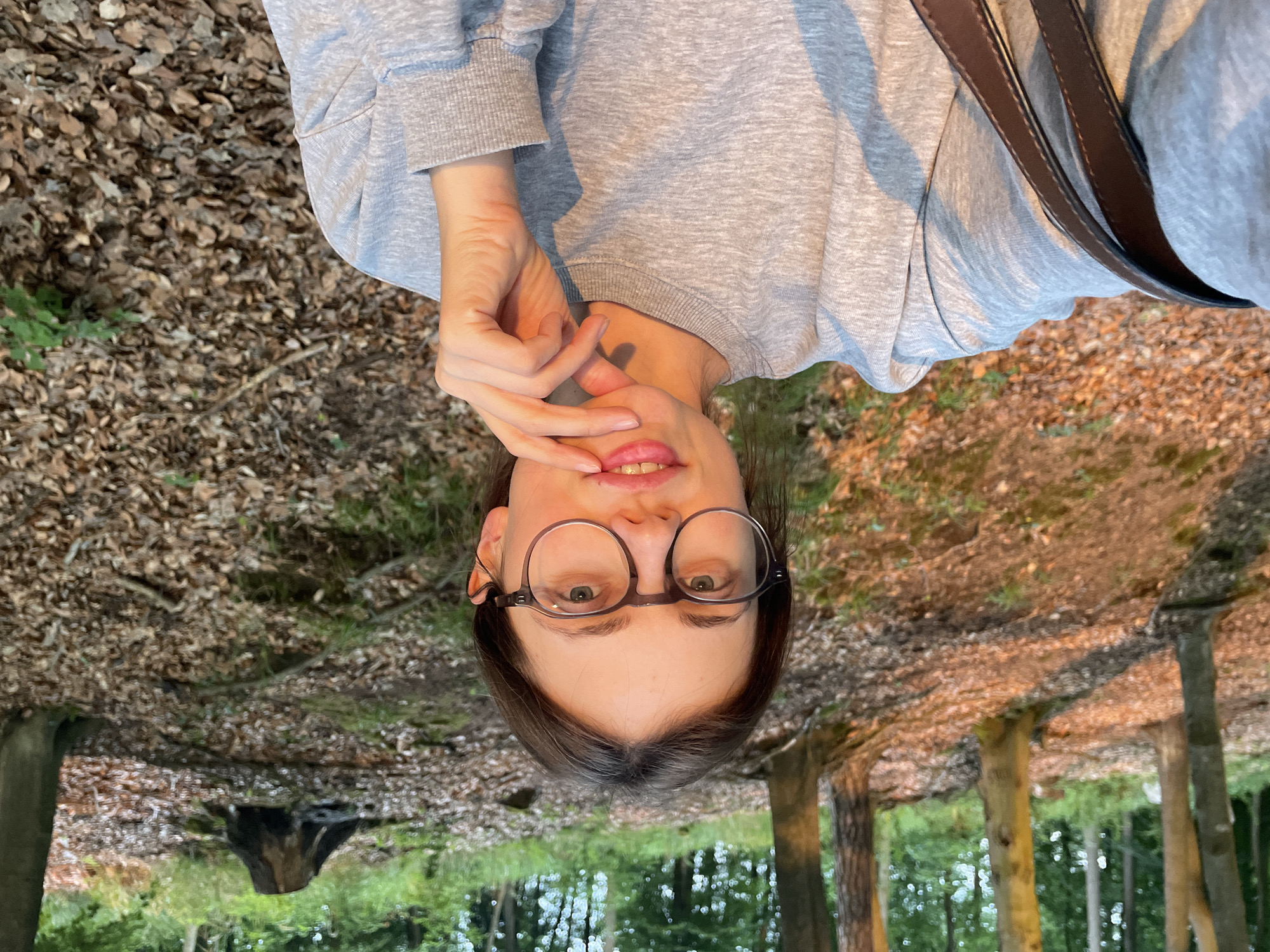 Woman photographed from multiple angles in Karlovy Vary forest