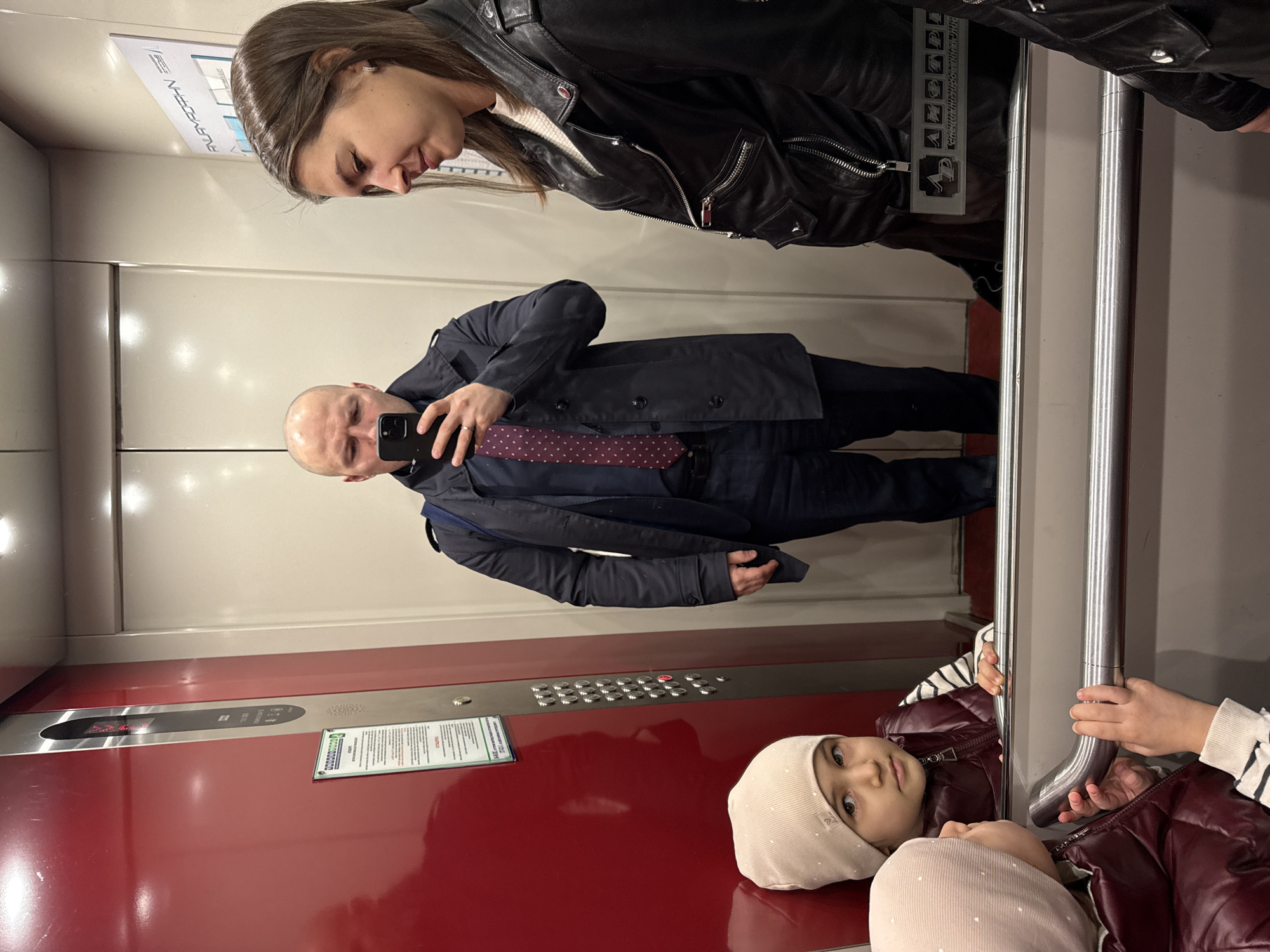 Elevator selfies captured in Krasnoyarsk