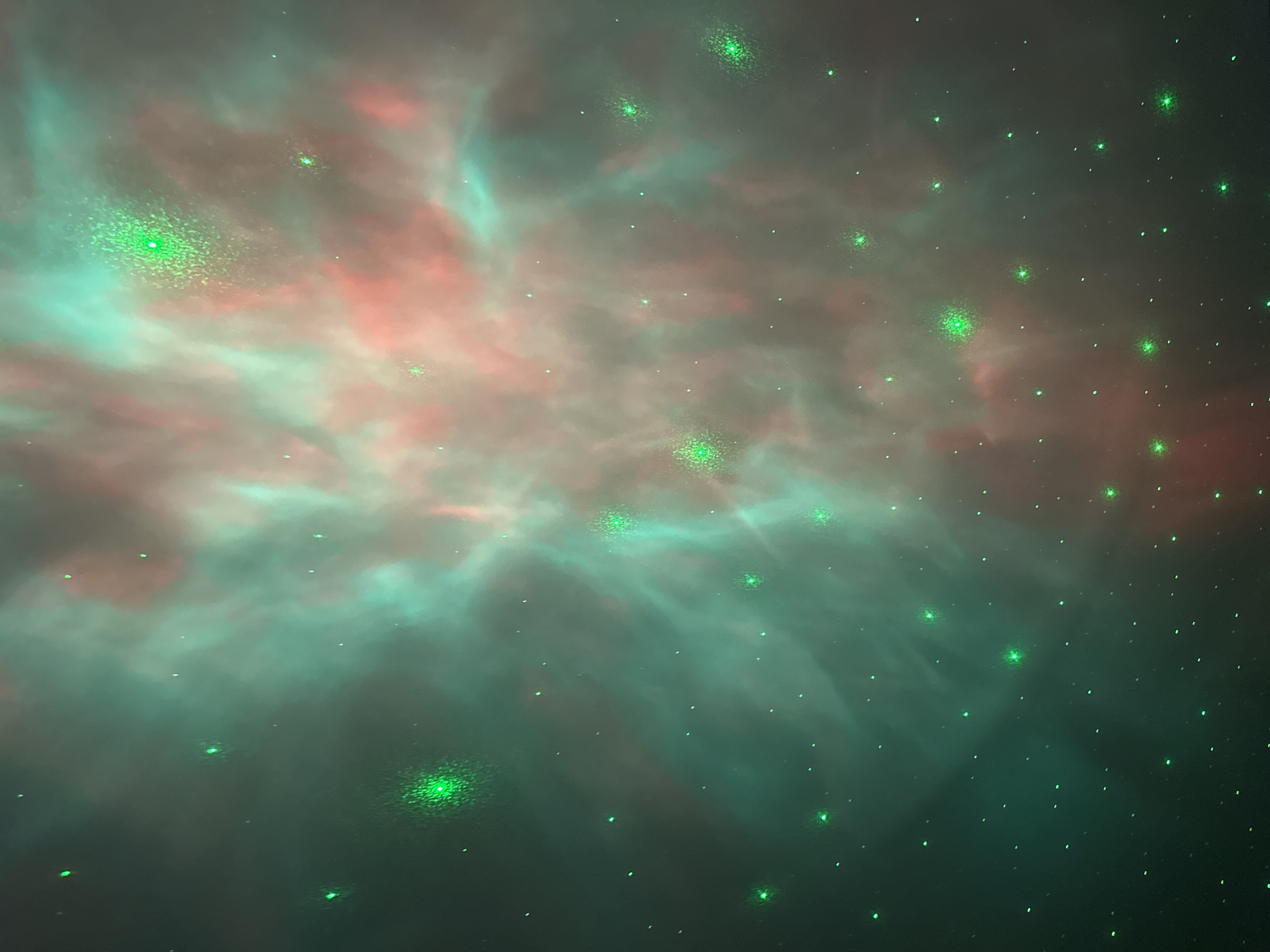 Witness captures nebula patterns and handcrafted textile at location