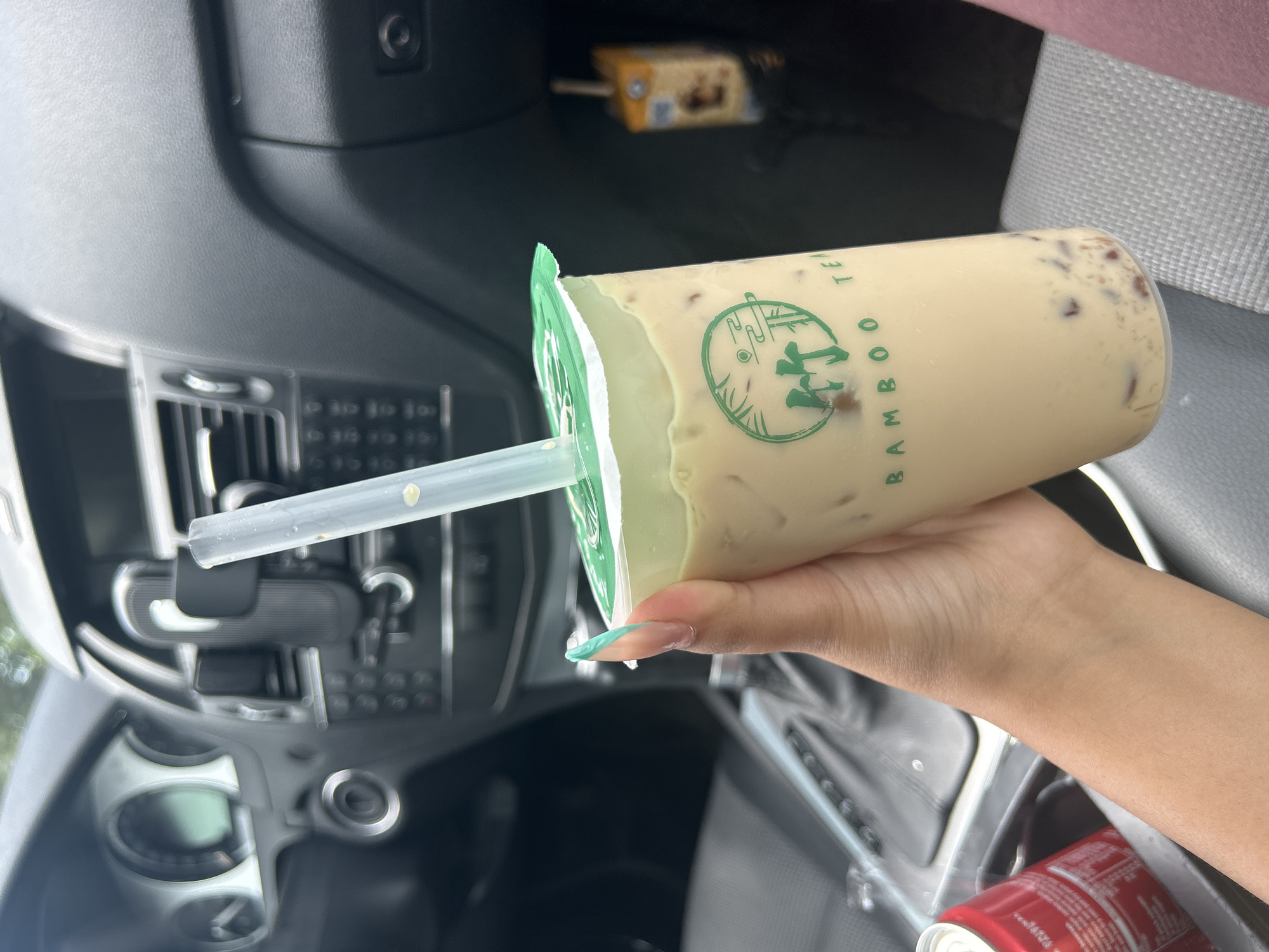 Bubble tea and takeout from a Plovdiv shopping center run