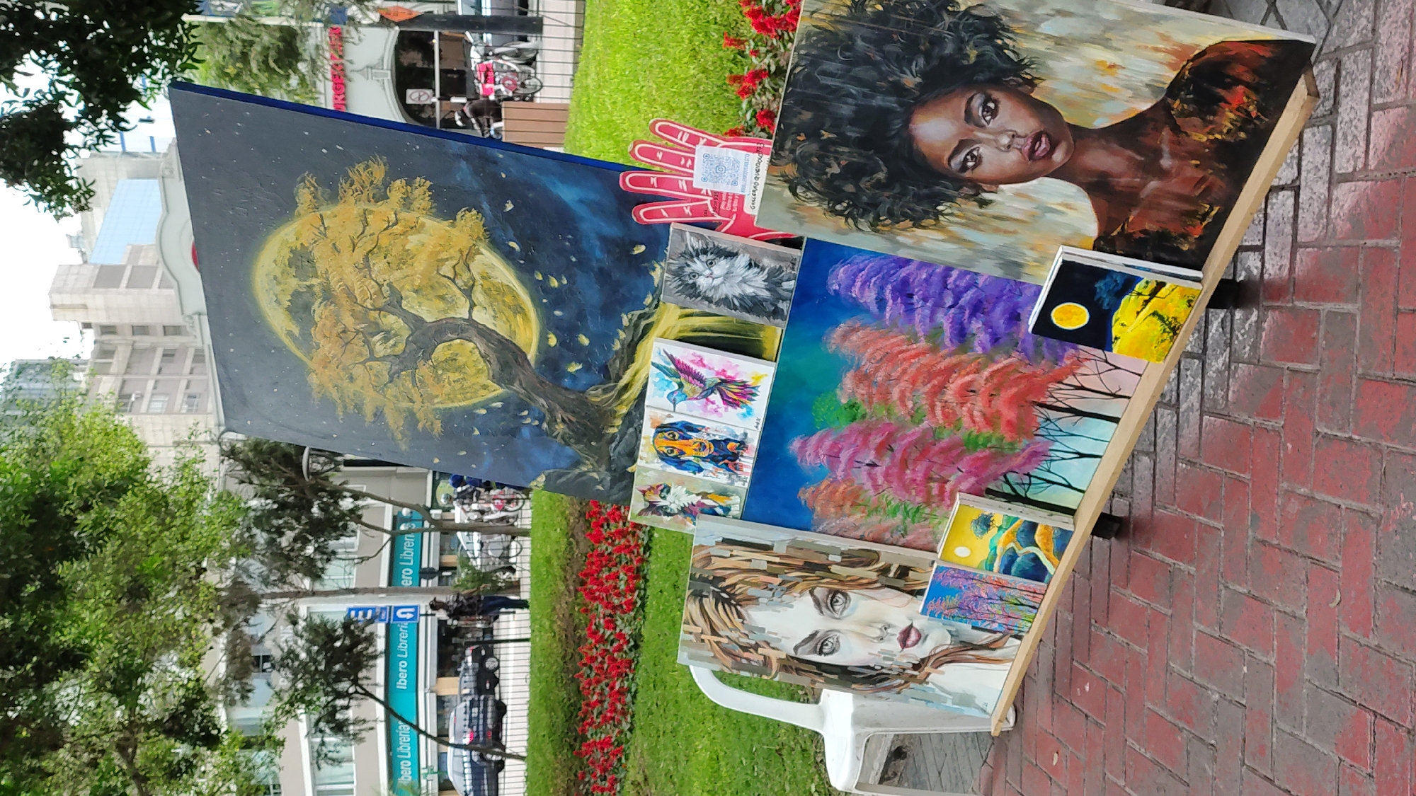 Street art display draws viewers in Miraflores, Peru