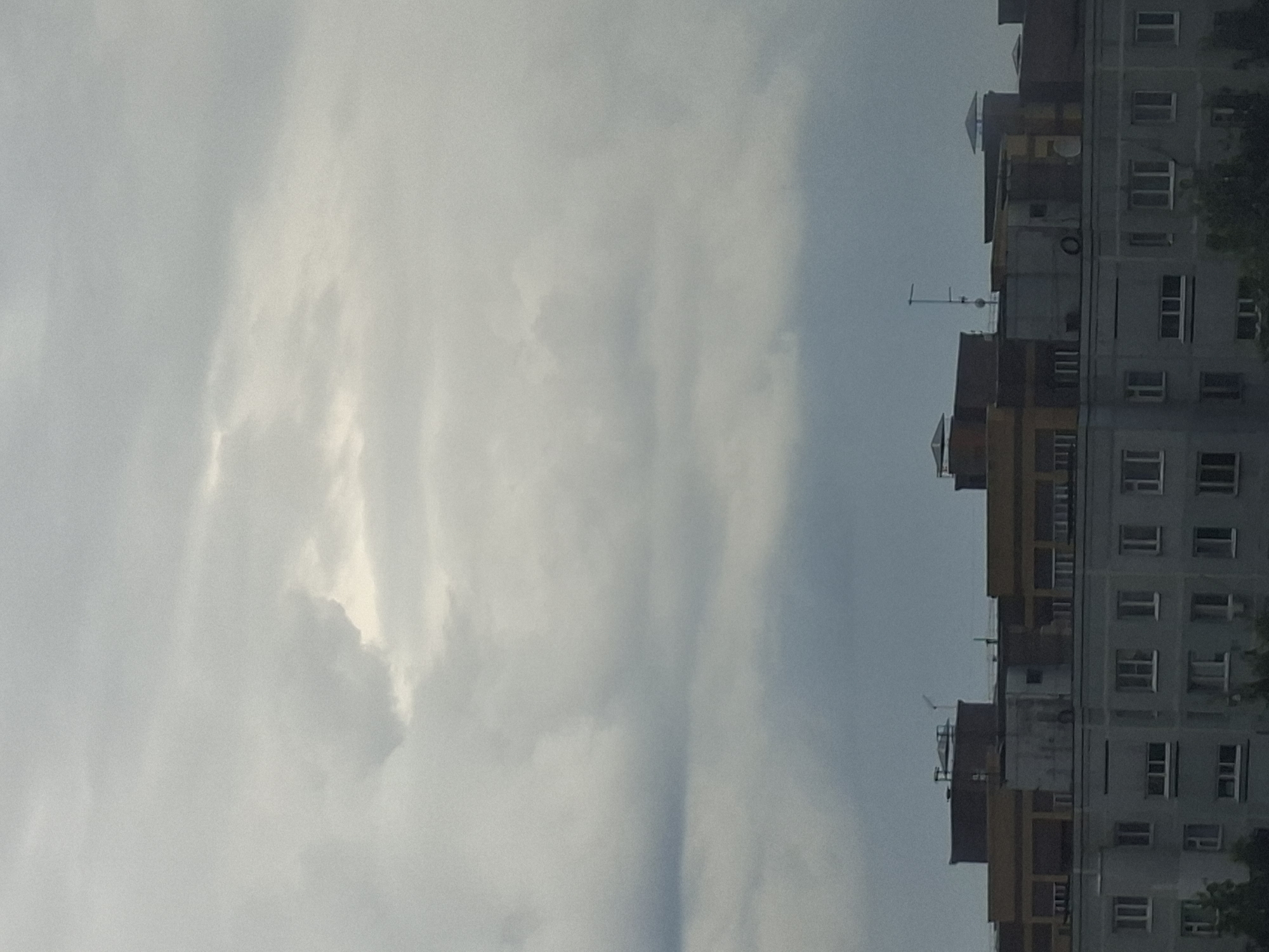 Rooftop views over Kazan's concrete apartment blocks on a grey day