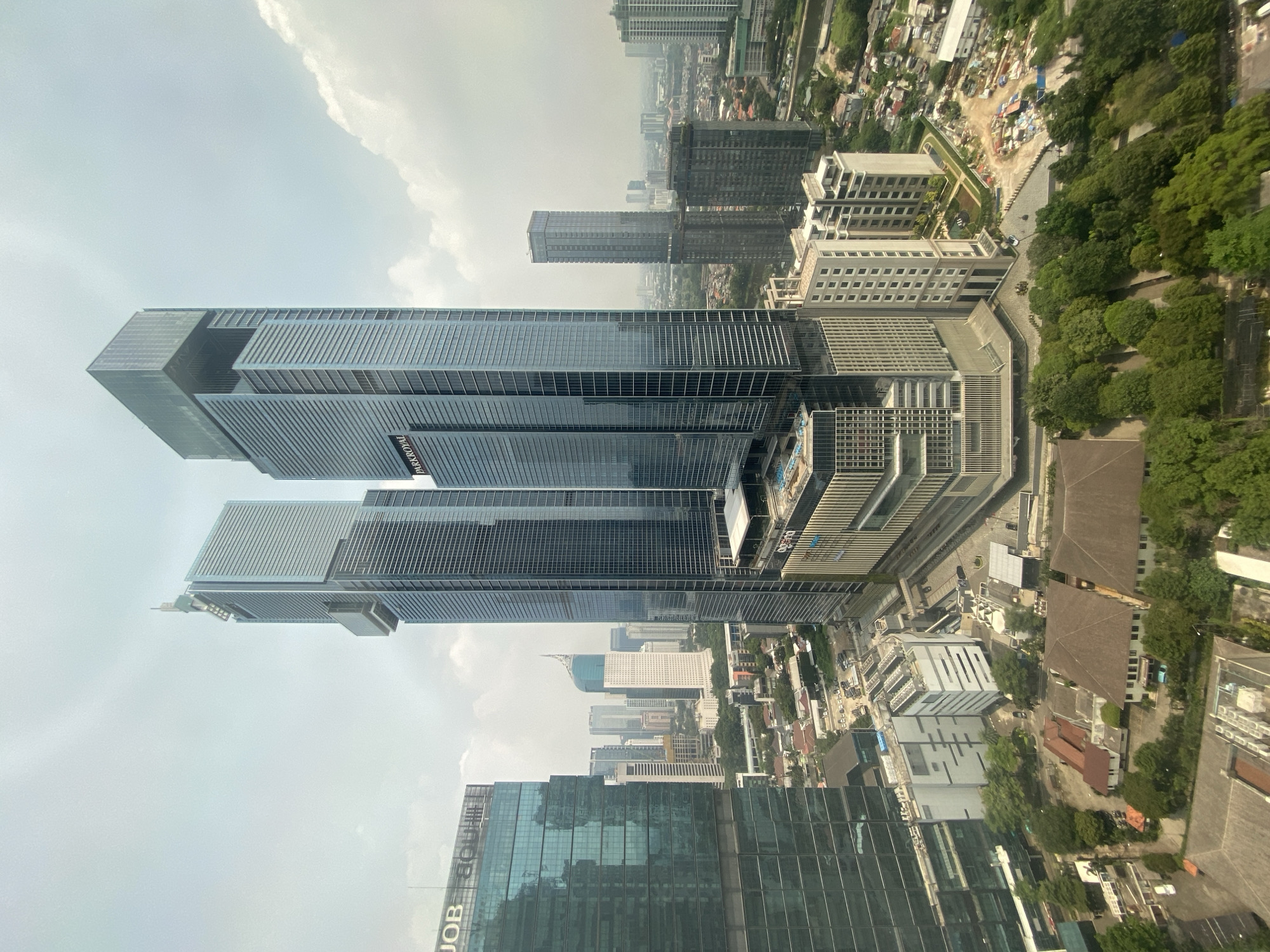 Aerial view captures Central Jakarta skyline with PARKROYAL building