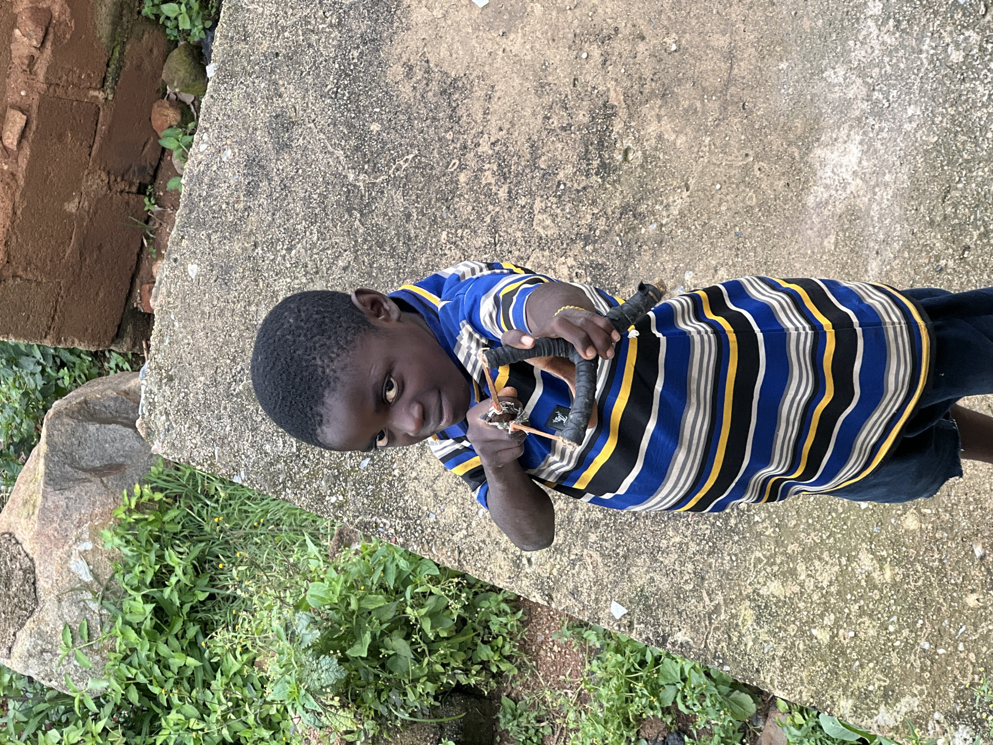 Casual portrait on a concrete structure in Jos, Nigeria