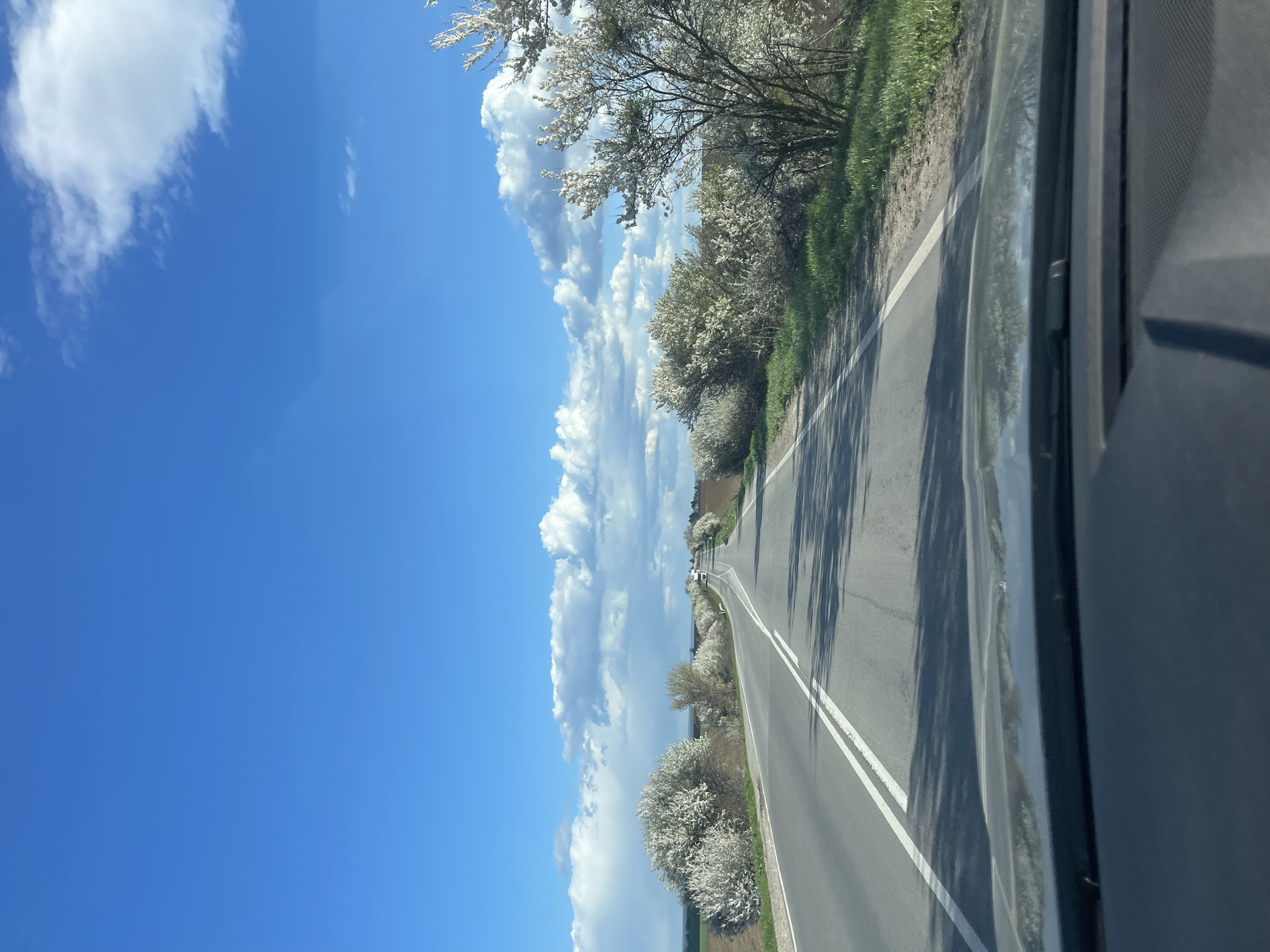Spring road scene captured near Pisanets, Bulgaria
