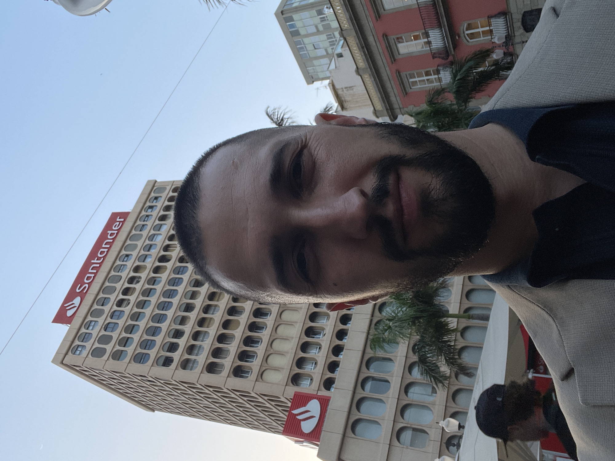 Man photographed near ornate buildings in Santa Cruz de Tenerife