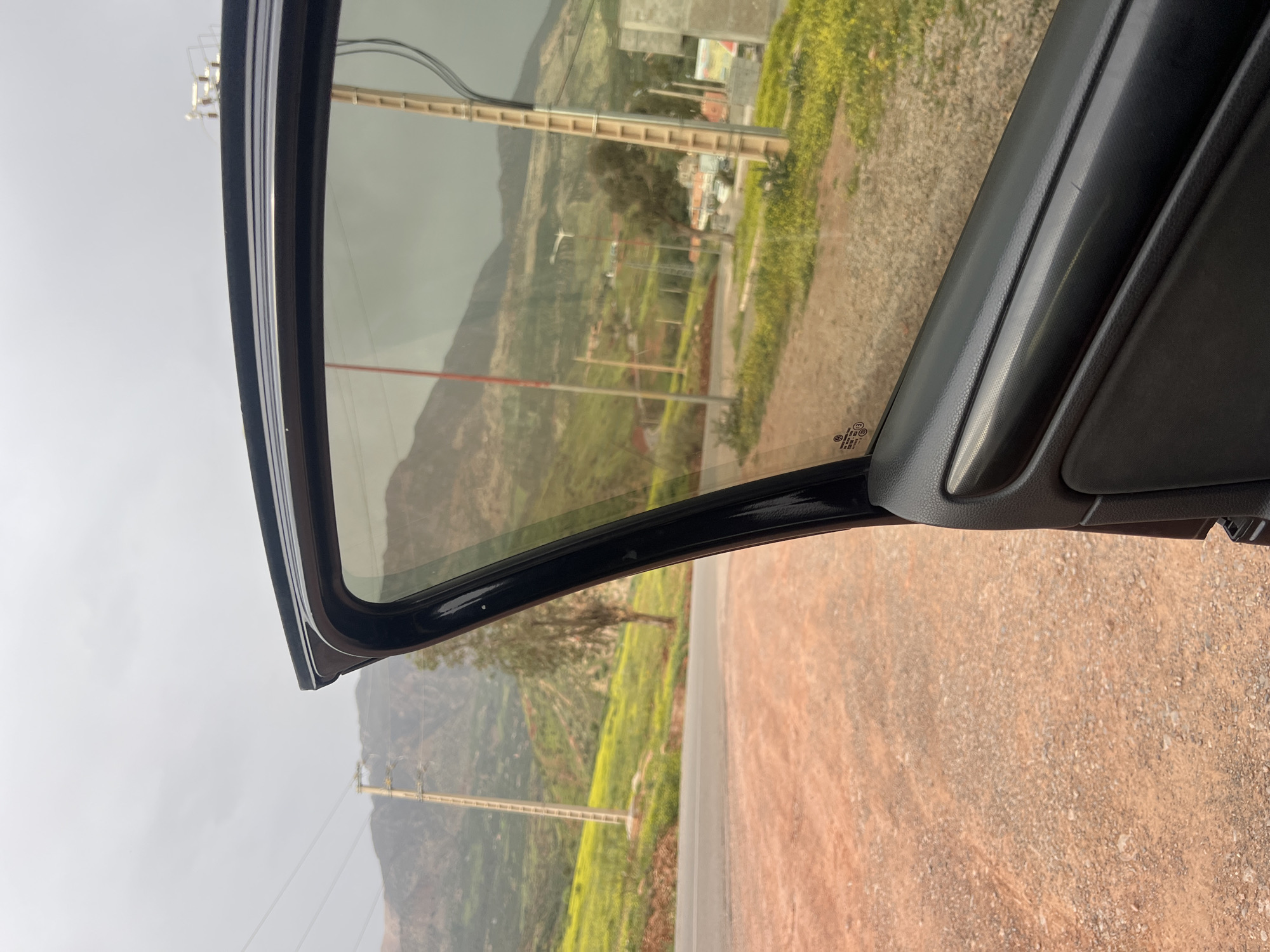 Rural Morocco landscape viewed from car in Ouaouizert