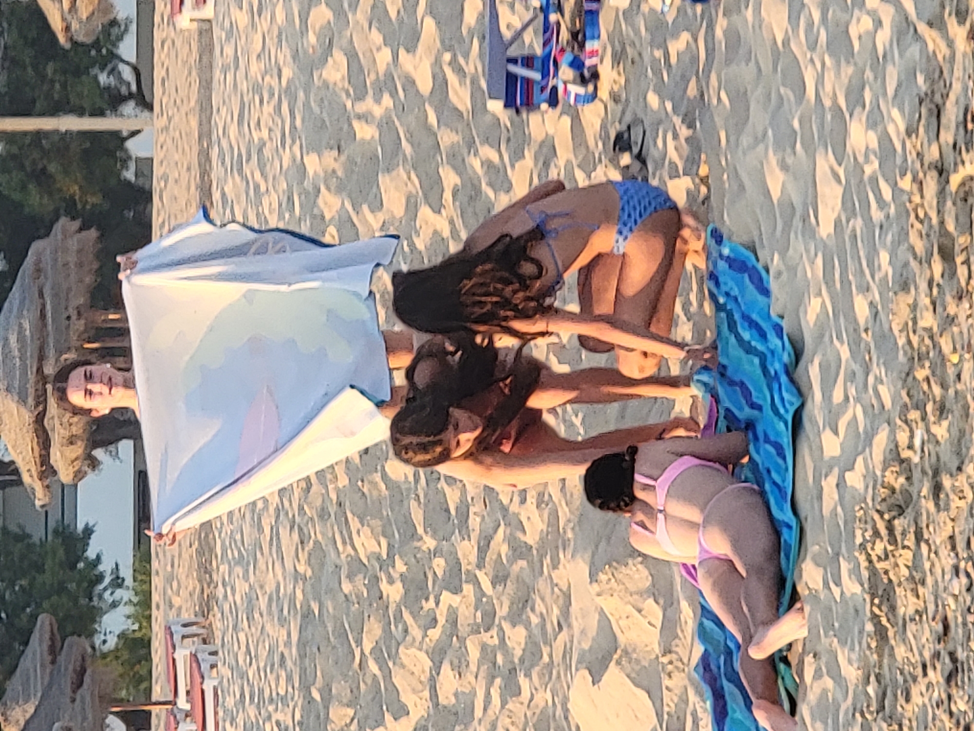 Quarteira beach town at golden hour, end of June