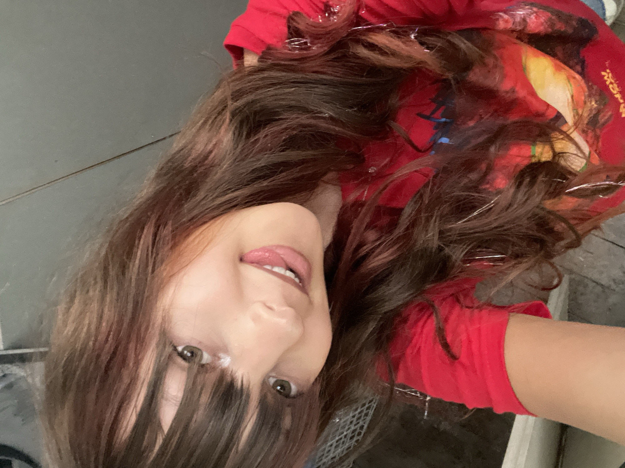 Back-to-back selfies, one flipped, in Raanana